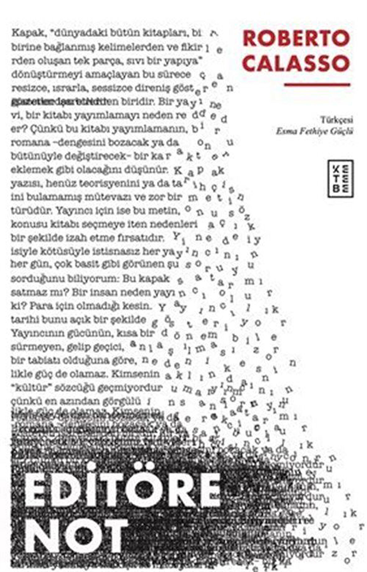 Editöre Not / Roberto Calasso