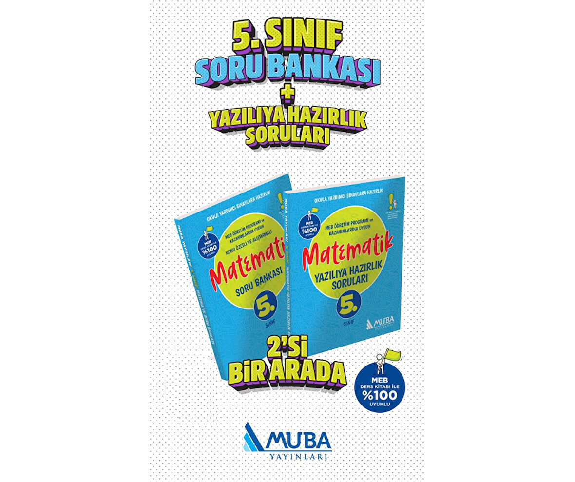 5. Sınıf Matematik Soru Bankası + Yazılıya Hazırlık Soruları 2'Si 1 Arada