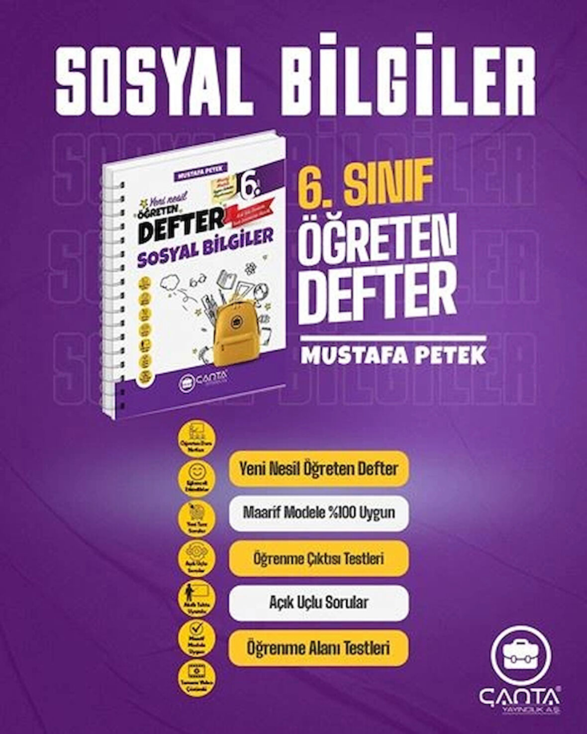 Çanta Yayınları 6. Sınıf Sosyal Bilgiler Öğreten Defter Yeni
