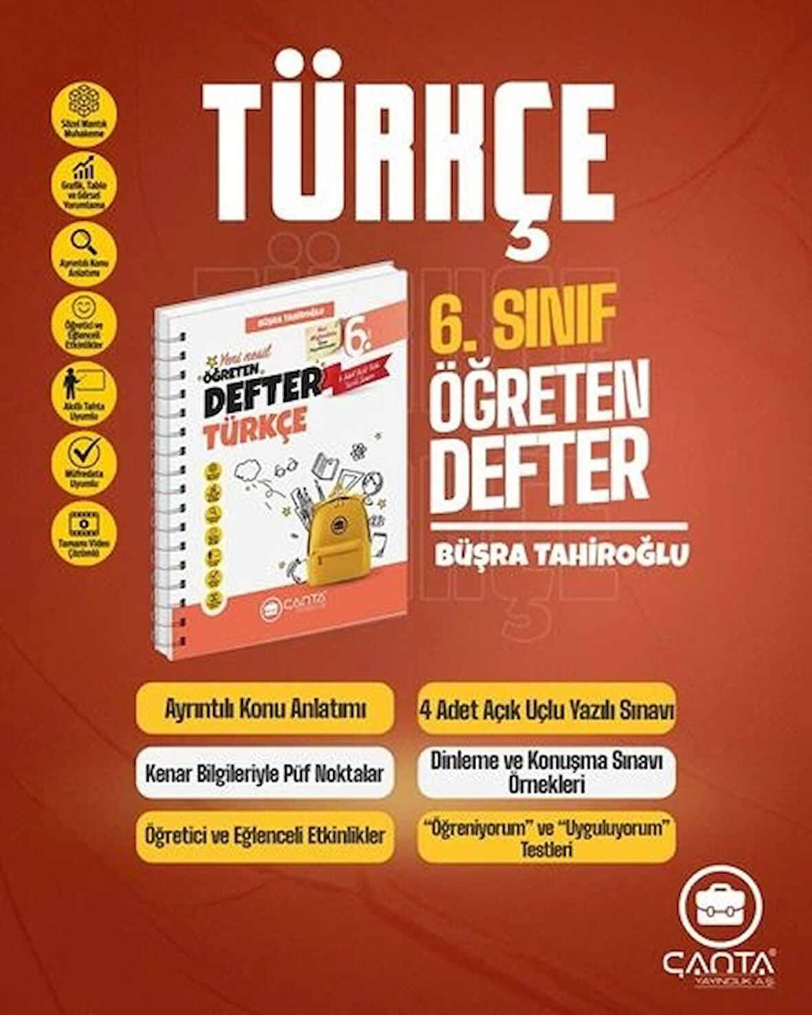 Çanta Yayınları 6.Sınıf Türkçe Okula Yardımcı Öğreten Defter Yeni