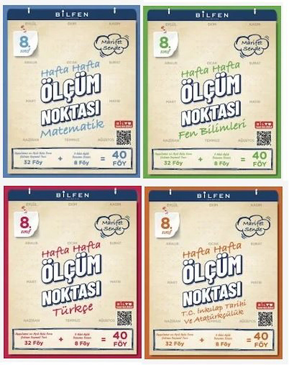 Bilfen 8.Sınıf LGS Hafta Hafta Ölçüm Noktası 4'lü Set