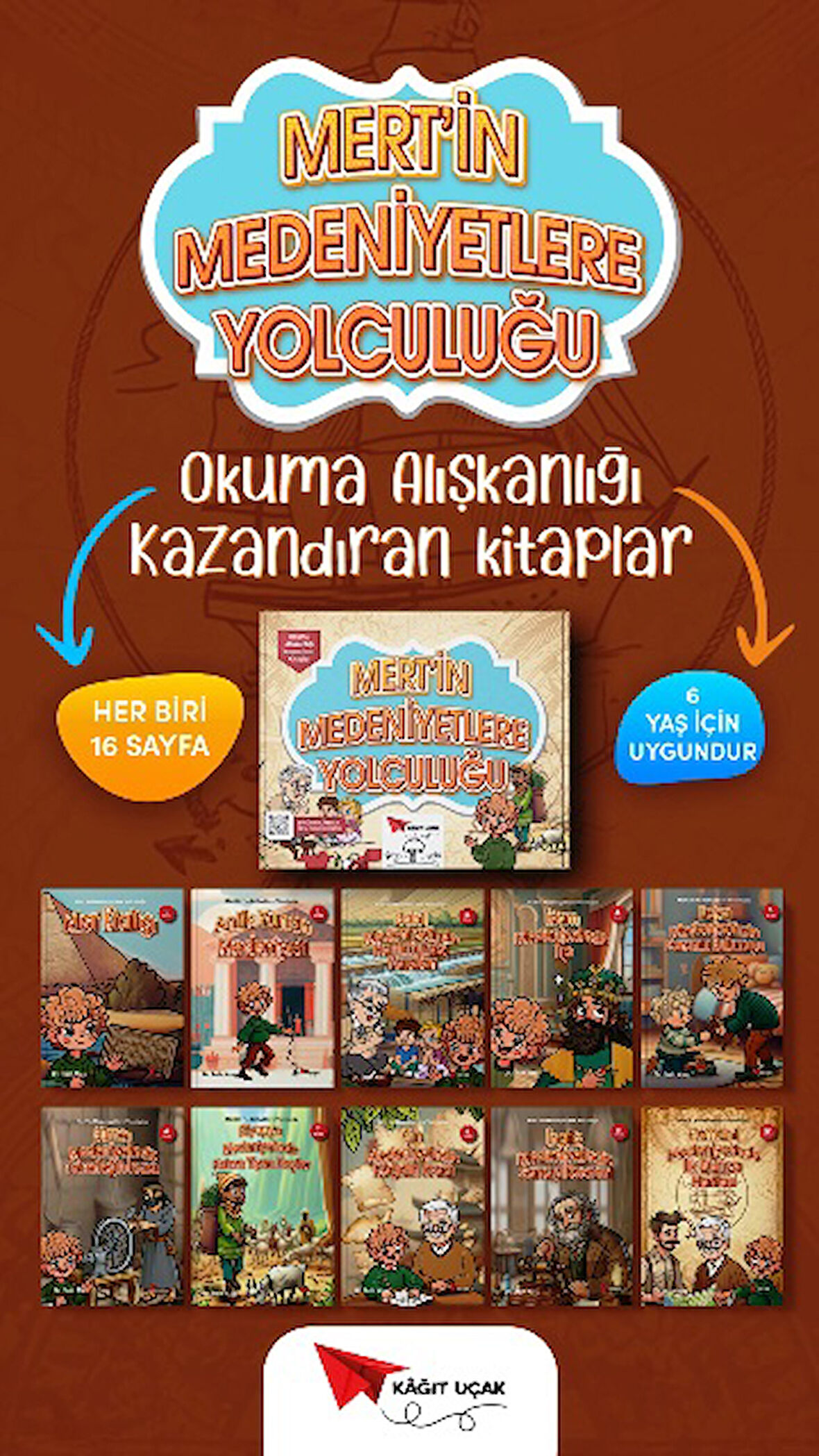 Mert'in Medeniyetlere Yolculuğu Seti (10 Kitap Set) - 1. Sınıf