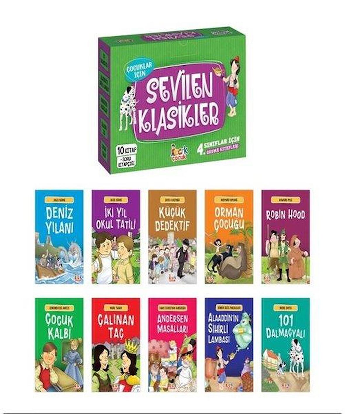 Çocuklar için Sevilen Klasikler (10 Kitap + Soru Kitapçığı)