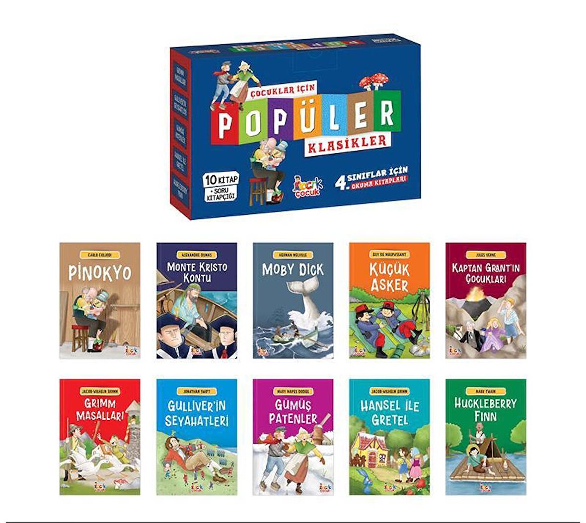 Çocuklar için Popüler Klasikler (10 Kitap + Soru Kitapçığı)