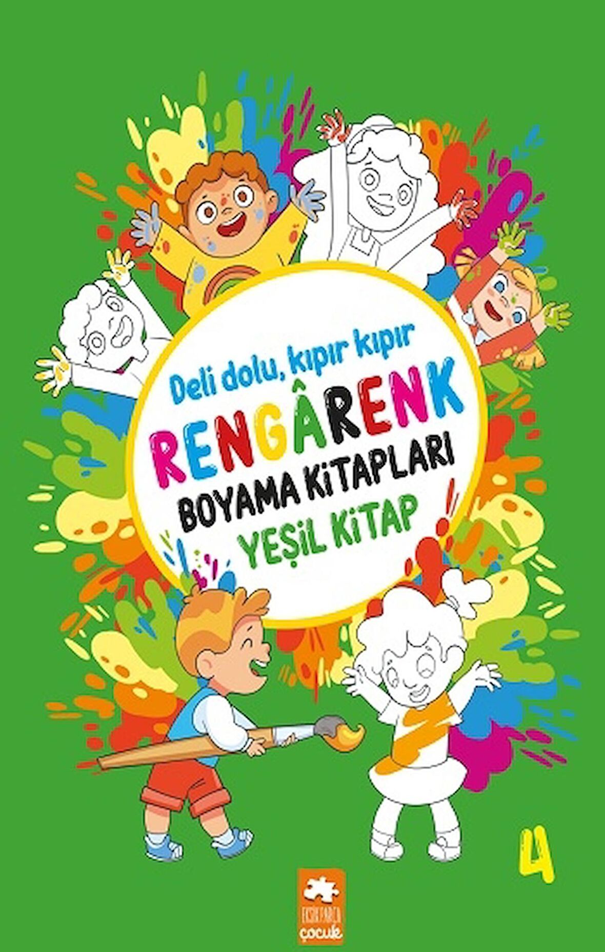 Rengarenk Boyama Kitabı 4 - Yeşil Kitap