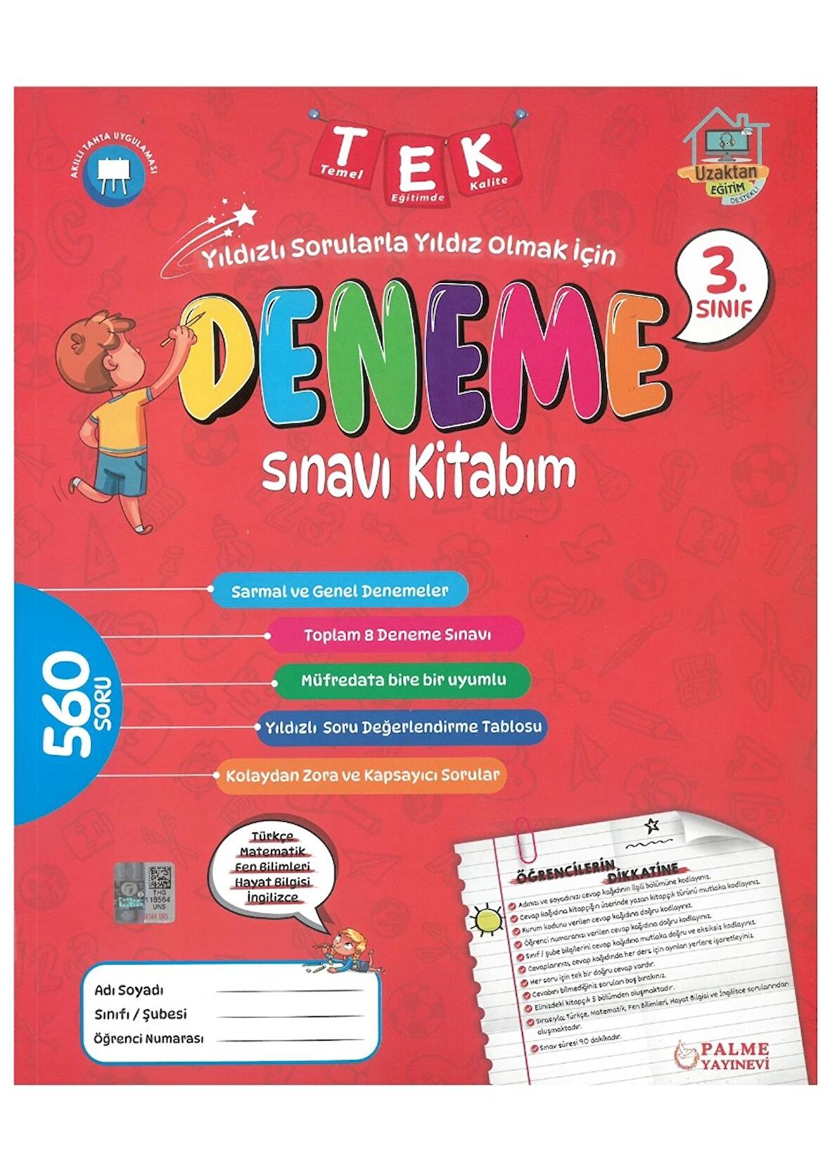 3. Sınıf Tek Deneme Sınavı Kitabım