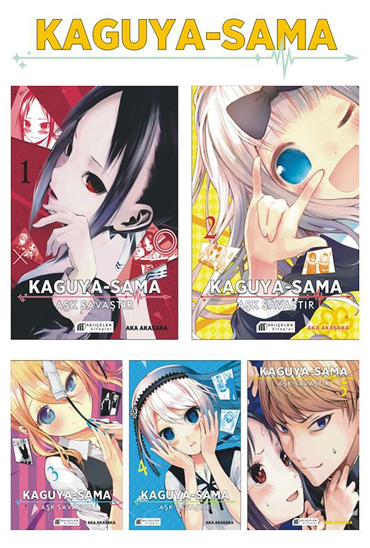 Kaguya-Sama – Aşk Savaştır 1-2-3-4-5 Manga Seti - Aka Akasaka