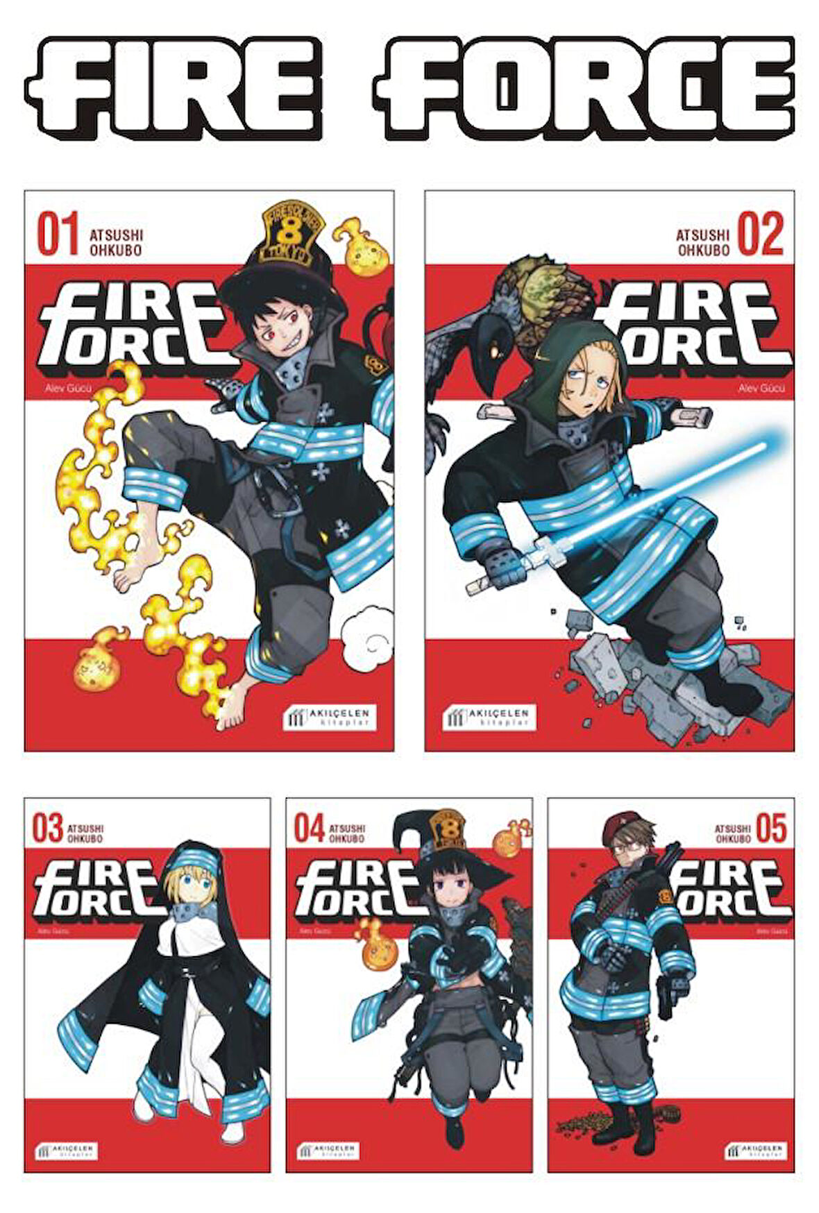 Fire Force - Alev Gücü 1-2-3-4-5 Manga Seti - Atsushi Ohkubo