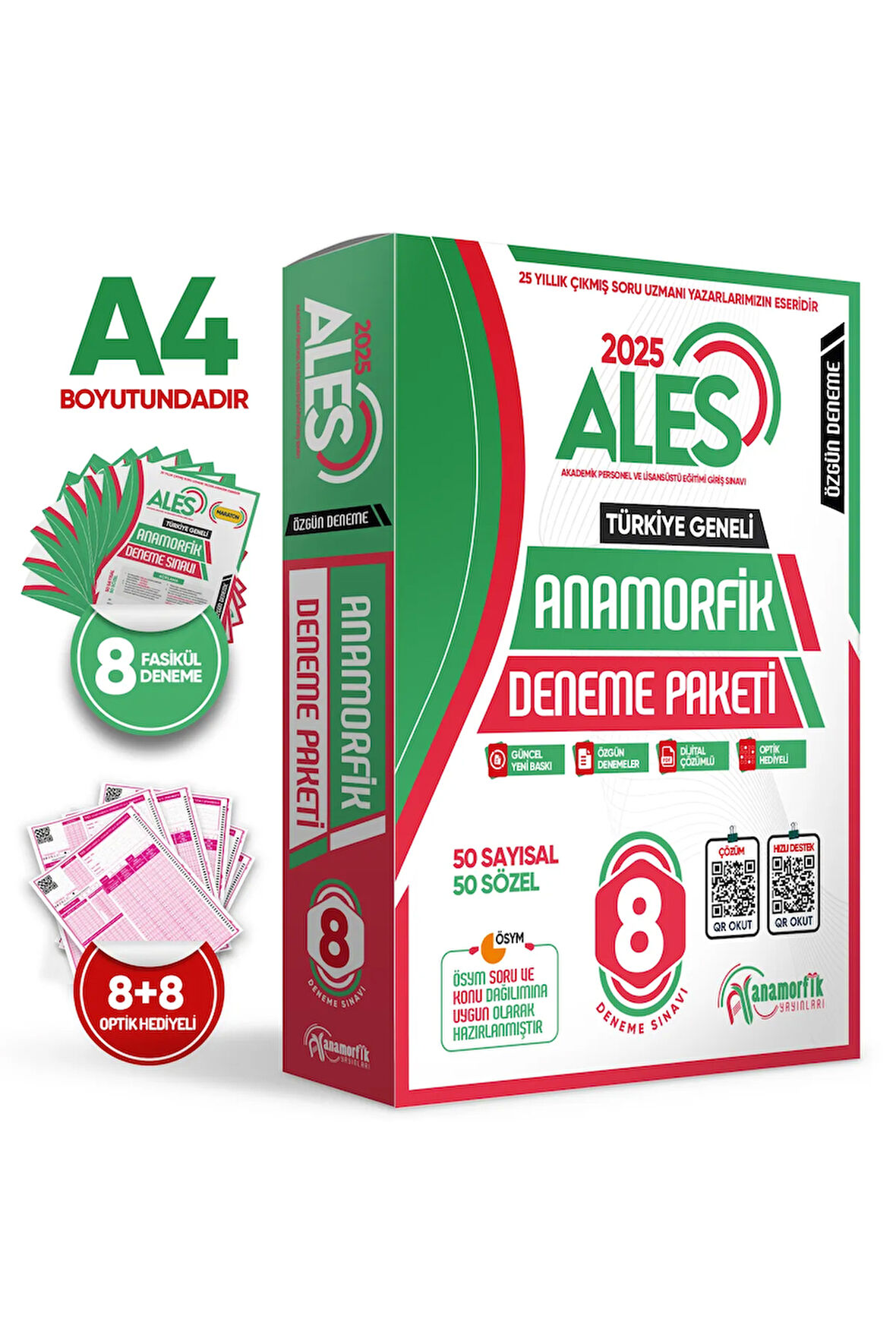 2025 Ales Ösym Çıkmış Soru 18li Tıpkı Basım Ve 18li (10 8) Anamorfik Özgün Deneme Paketi Tg Çözümlü
