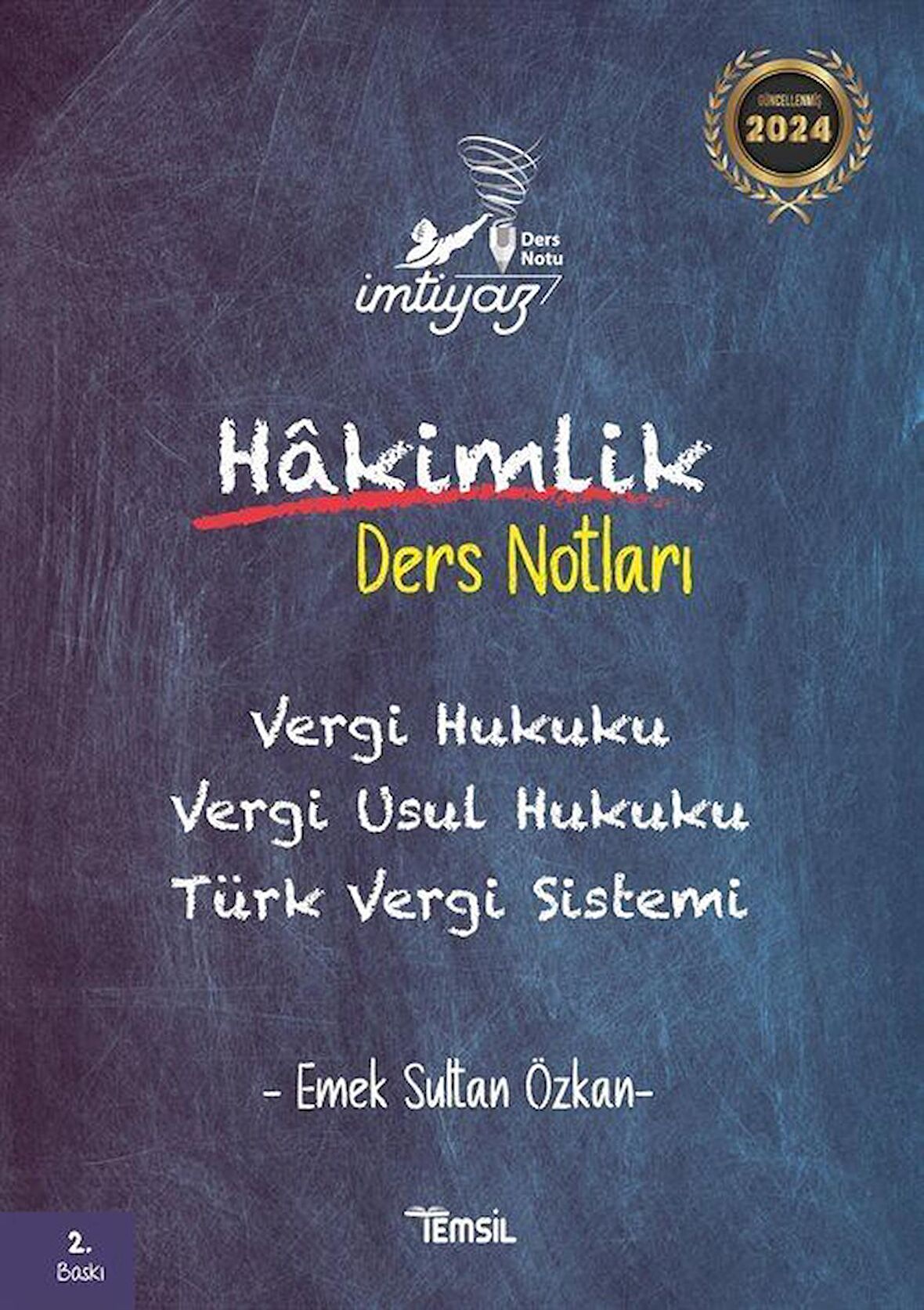 İmtiyaz Vergi Hukuku Vergi Usul Hukuku Türk Vergi Sistemi Hakimlik Ders Notları