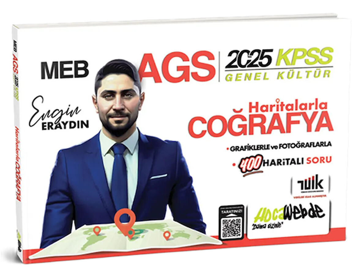 HocaWebde 2025 MEB-AGS KPSS Haritalarla Türkiye Coğrafyası - Engin Eraydın HocaWebde Yayınları