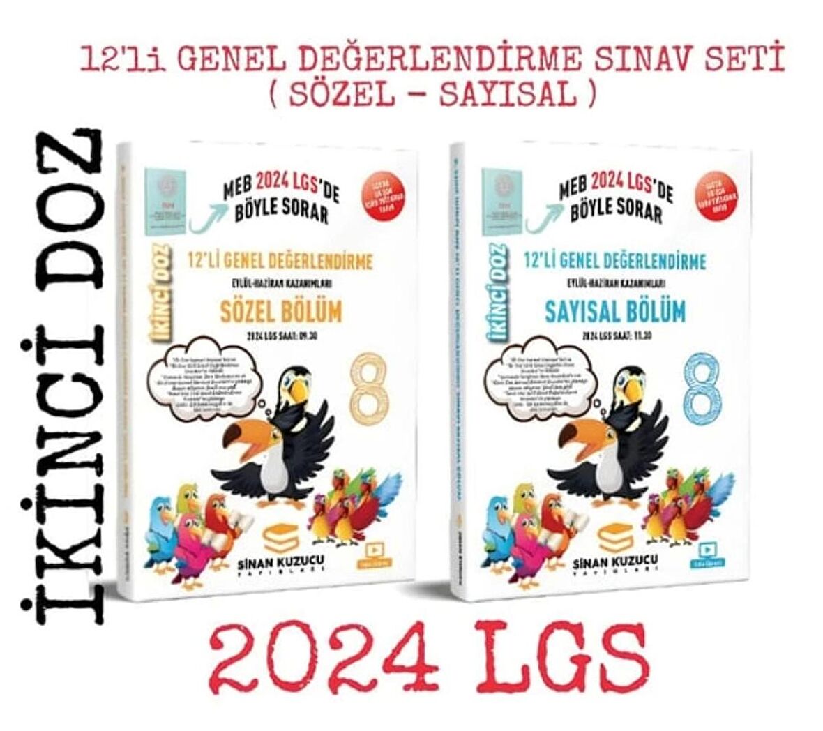 Sinan Kuzucu İkinci Doz 12'li Genel Değerlendirme Sınav Seti LGS 8. Sınıf