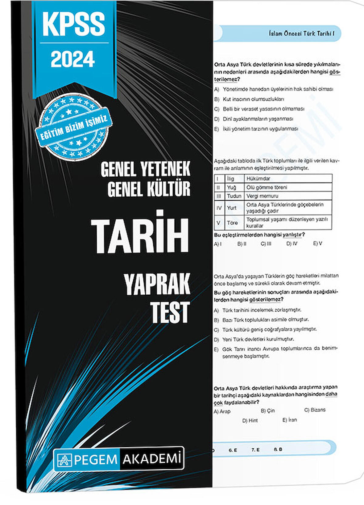 2024 KPSS Genel Yetenek Genel Kültür Tarih Yaprak Test