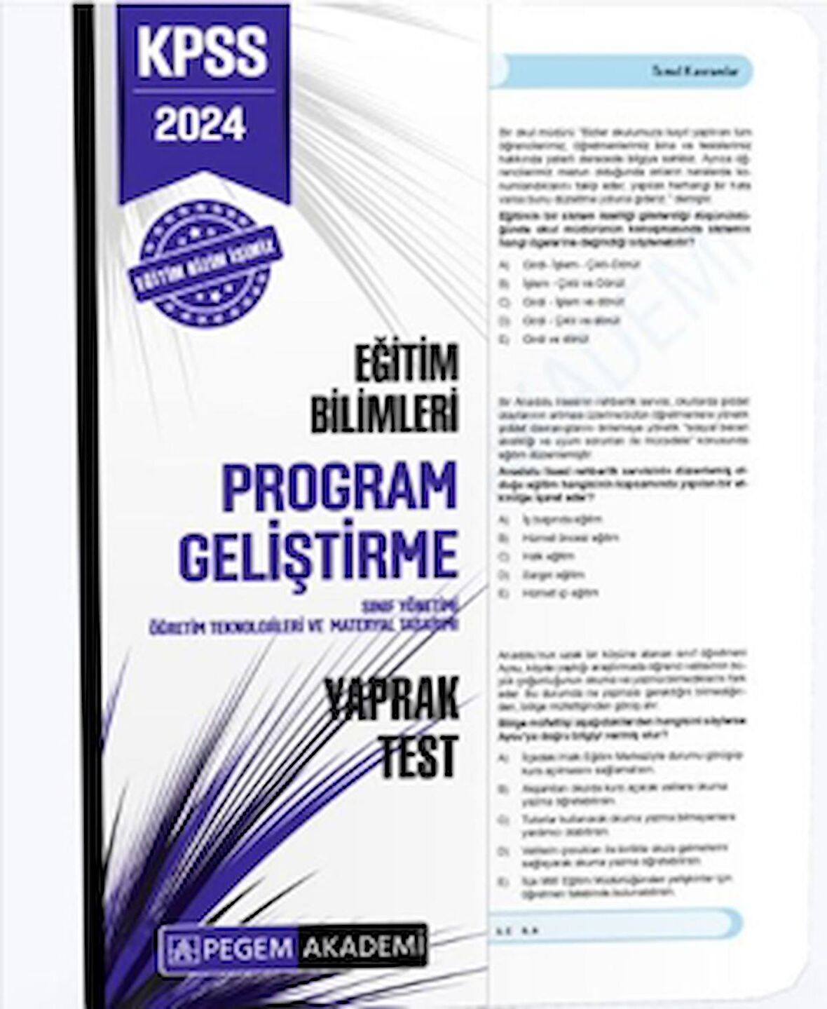 2024 KPSS Eğitim Bilimleri Program Geliştirme Yaprak Test