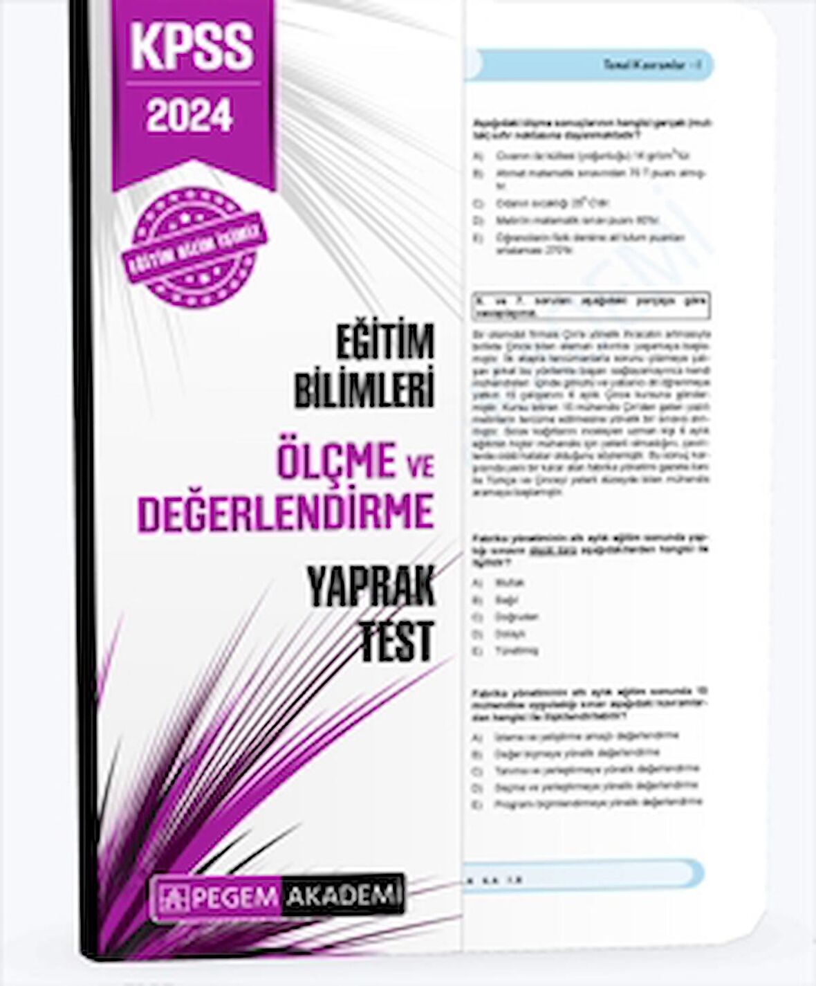 2024 KPSS Eğitim Bilimleri Ölçme ve Değerlendirme Yaprak Test