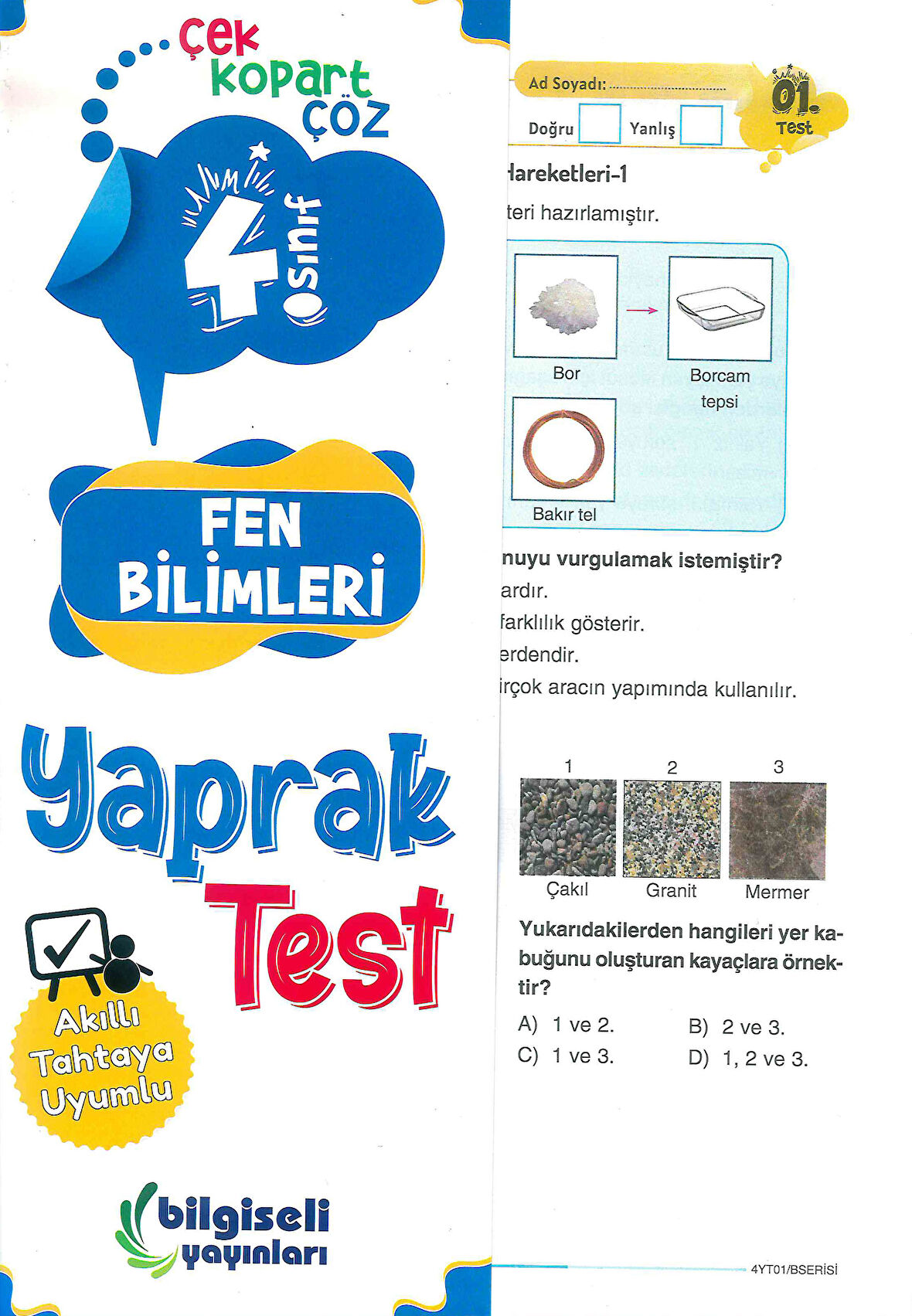 4. Sınıf Fen Bilimleri Yaprak Test