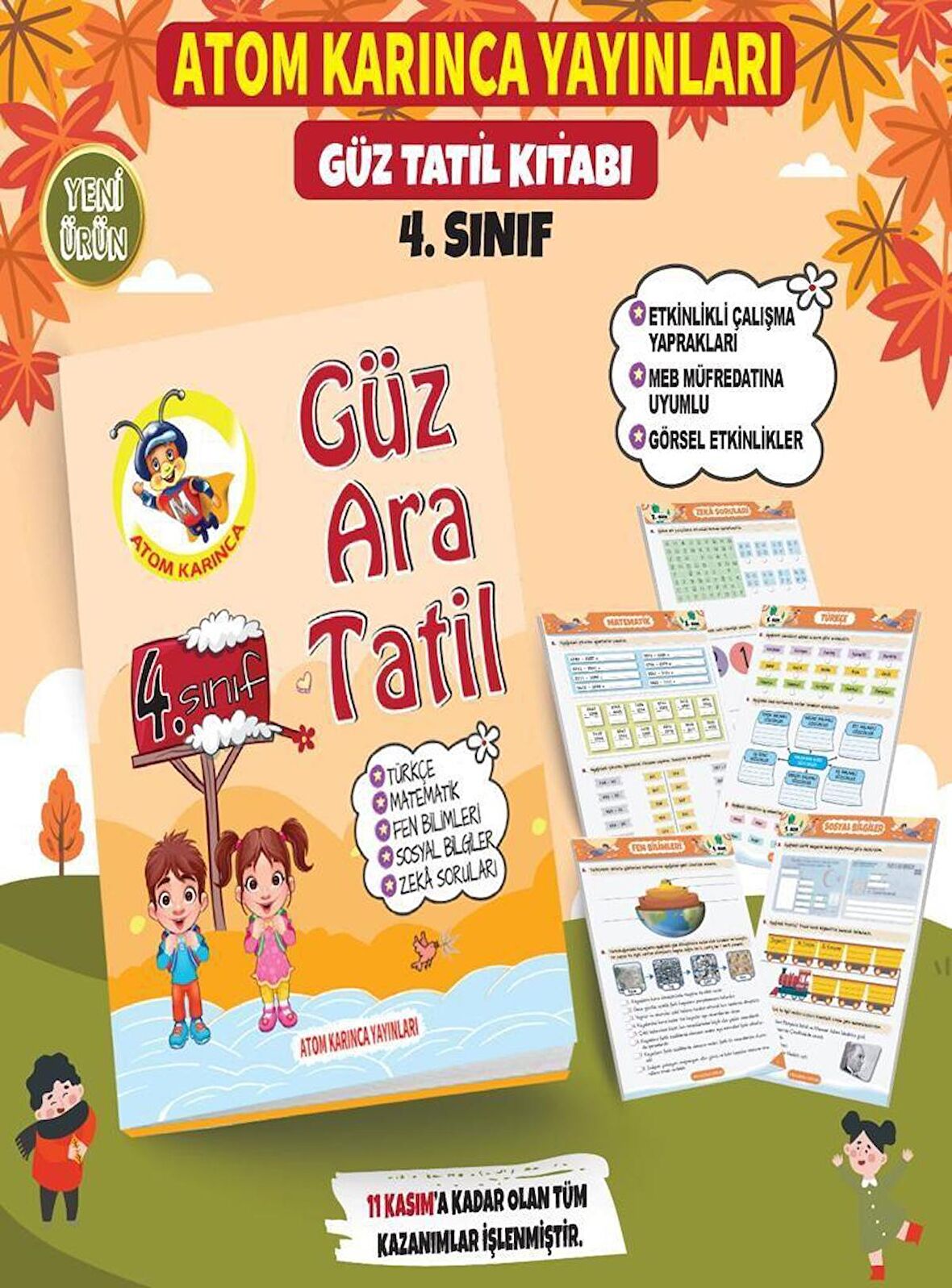 Atom Karınca 4. Sınıf Güz Ara Tatil Kitabı