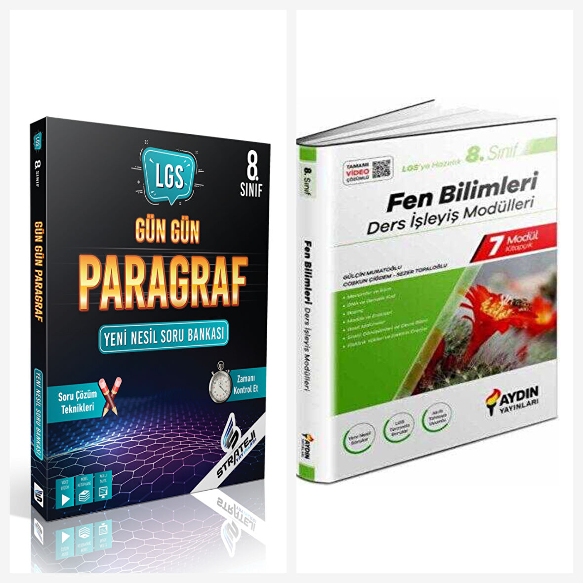 Strateji Yayınları Lgs 8. Sınıf Gün Gün Paragraf Soru Bankası & Aydın 8. Sınıf Fen Bilimleri Ders İş