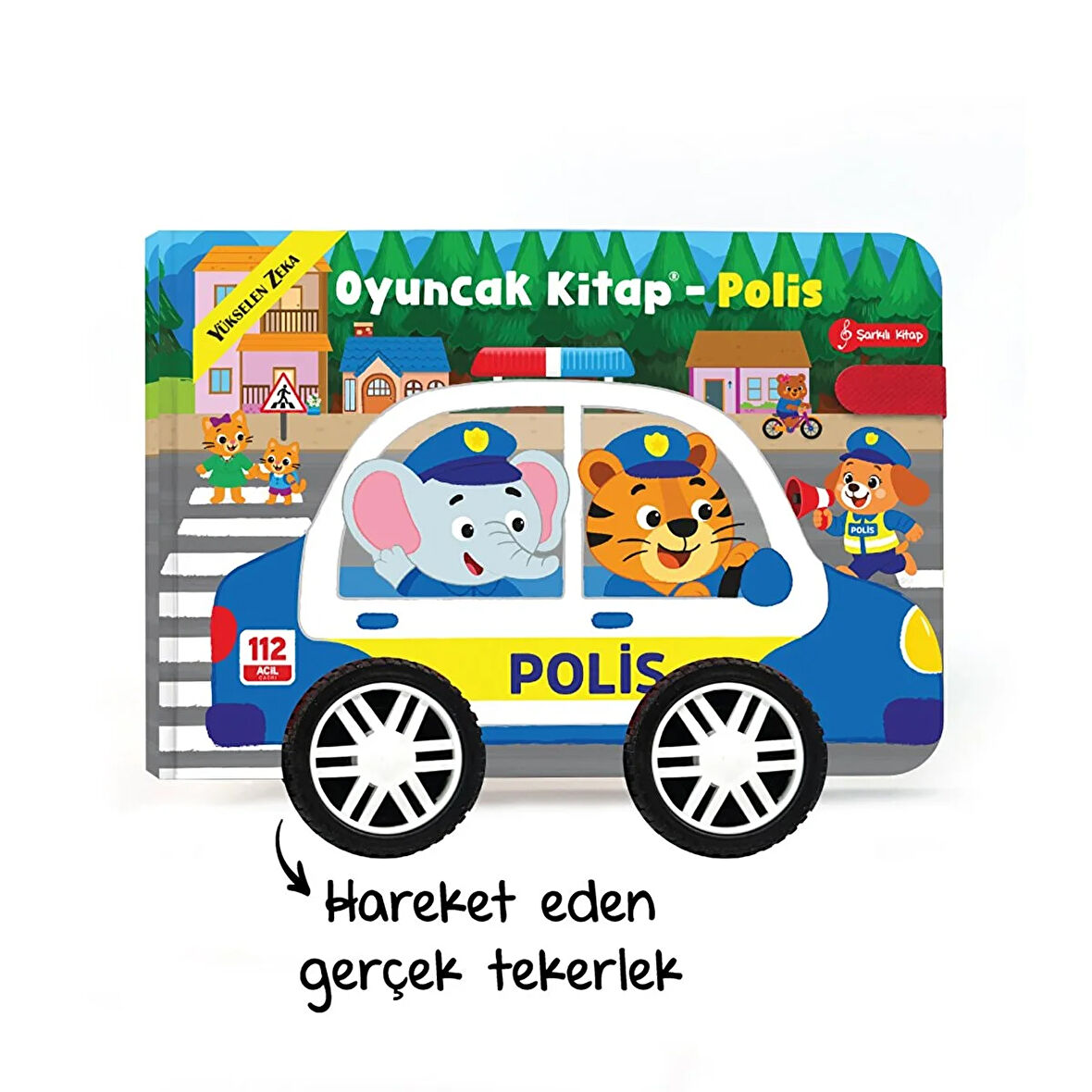 Yükselen Zeka Oyuncak Kitap - Polis (Gerçek Tekerlekli)