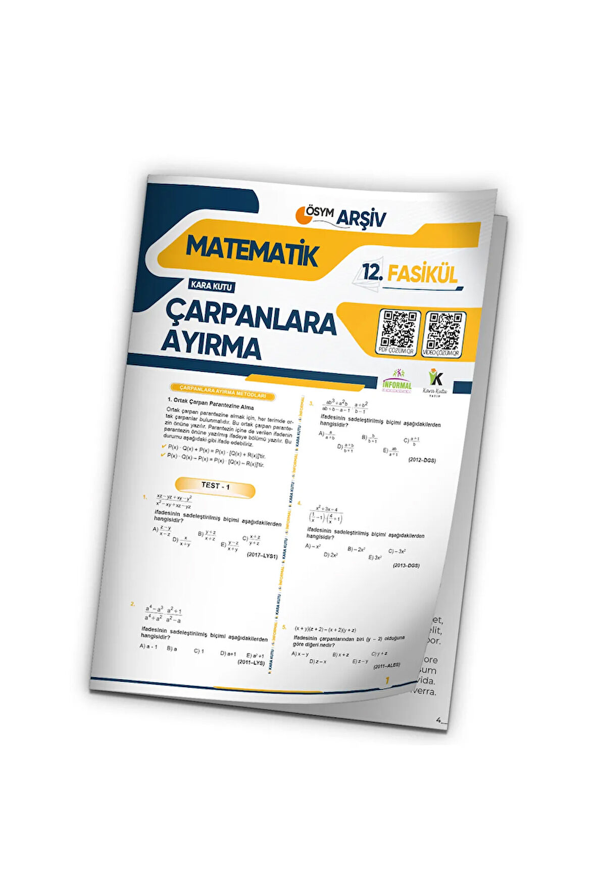2025 KPSS Matematik KaraKutu Çarpanlara Ayırma 12.Fasikül ÖSYM Çıkmış Soru Bankası Modüler Set Çözüm