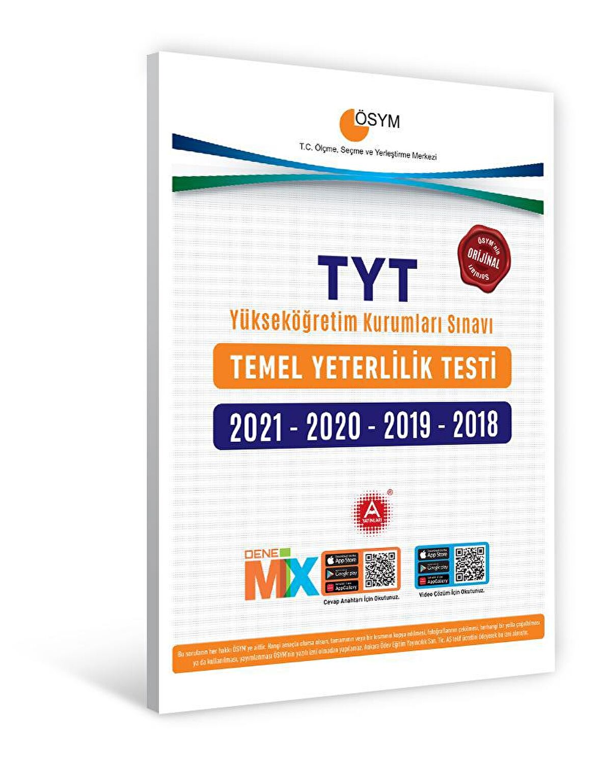 A Yayınları TYT Temel Yeterlilik Testi (2021-2020-2019-2018)