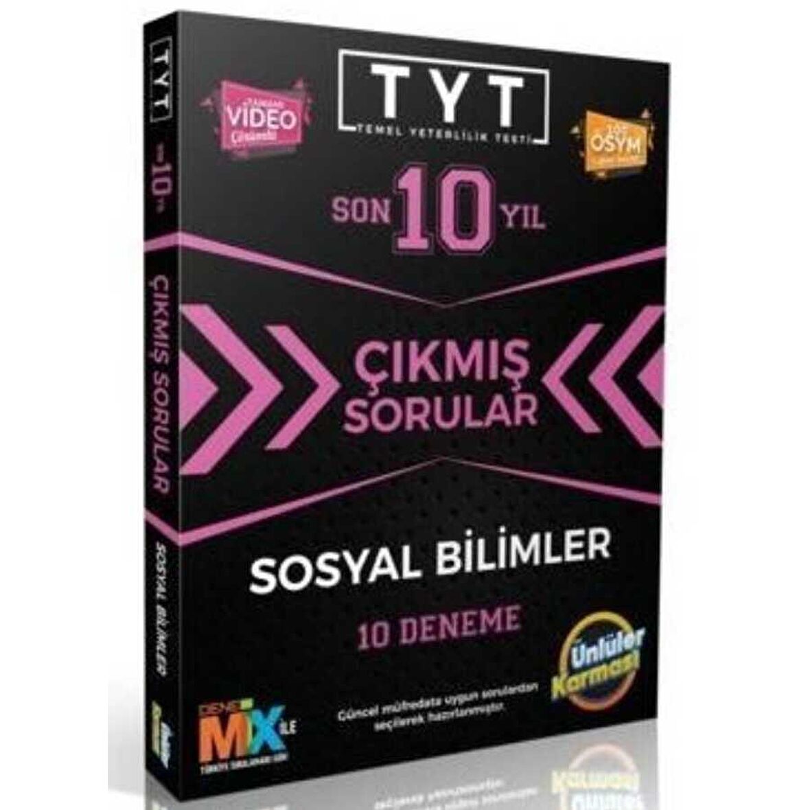 Ünlüler Yayınları Tyt Sosyal Bilimler Son 10 Yıl Çıkmış Sorular 10 Deneme 