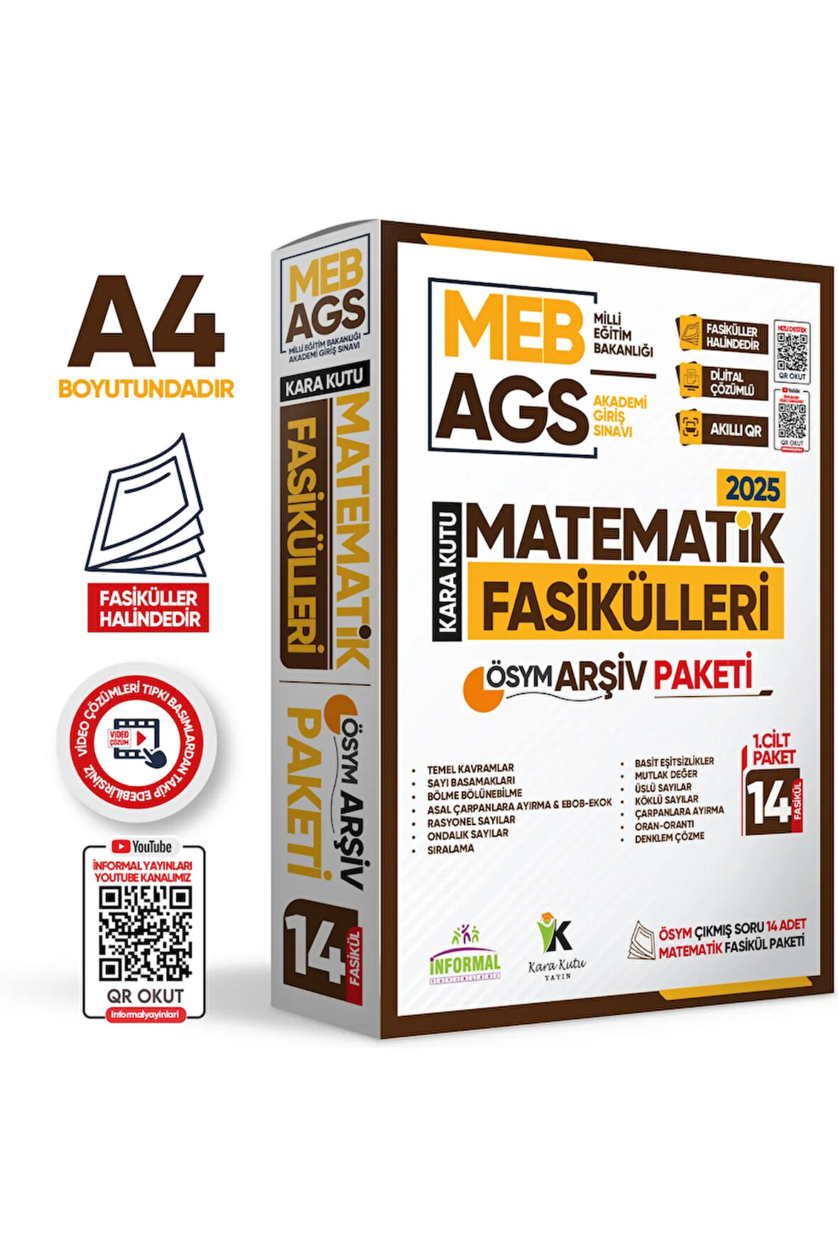 2025 MEB-AGS MATEMATİK Kara Kutu 1.Cilt Fasikül SETİ (14lü) ÖSYM Çıkmış Soru Bankası Çözümlü PAKET