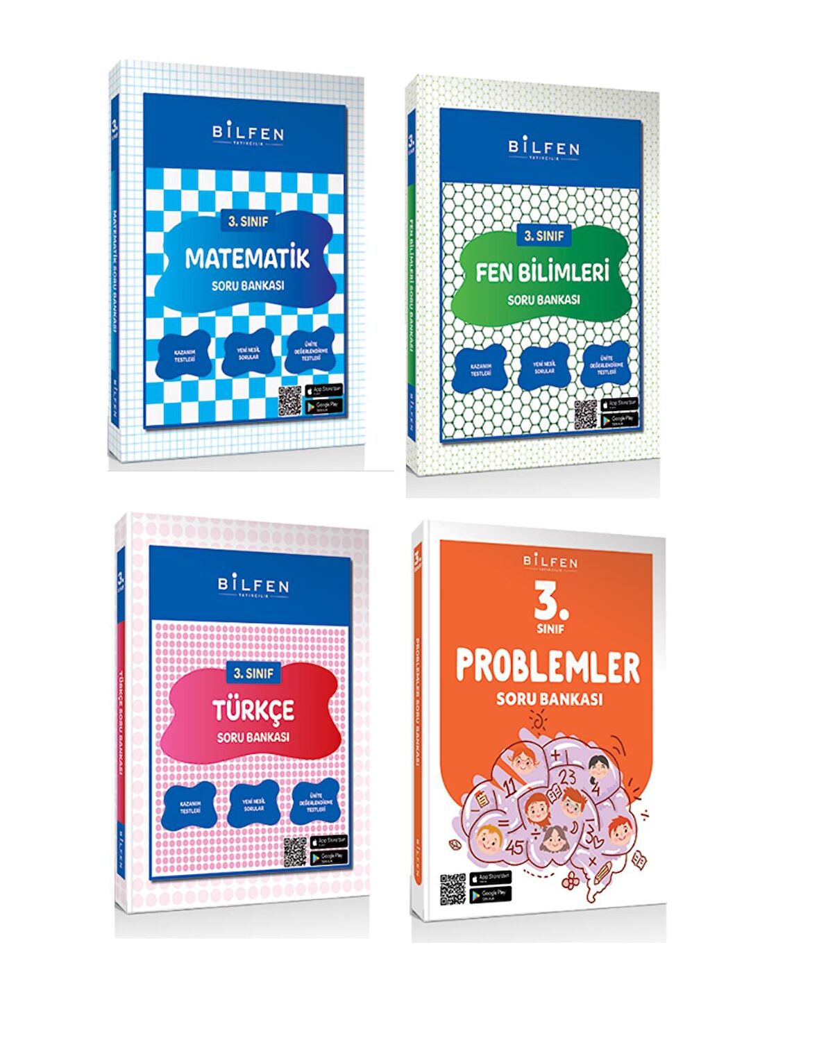 Bilfen 3.Sınıf 4'lü Soru Bankası Seti - Bilfen 4 Set