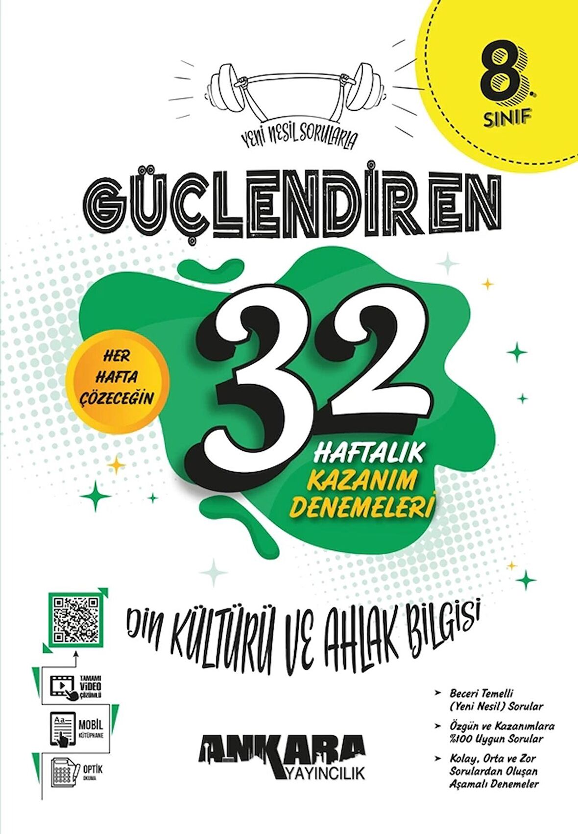 ANKARA YAYINCILIK 8. Sınıf Güçlendiren 32 Haftalık Din Kültürü ve Ahlak Bilgisi Kazanım Denemeleri