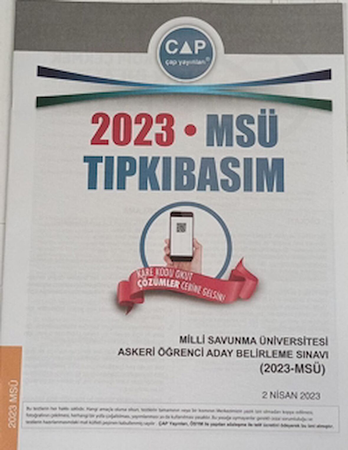 2023 MSÜ Tıpkı Basım Milli Savunma Üniversitesi Askeri Öğrenci Aday Belirleme Sınavı