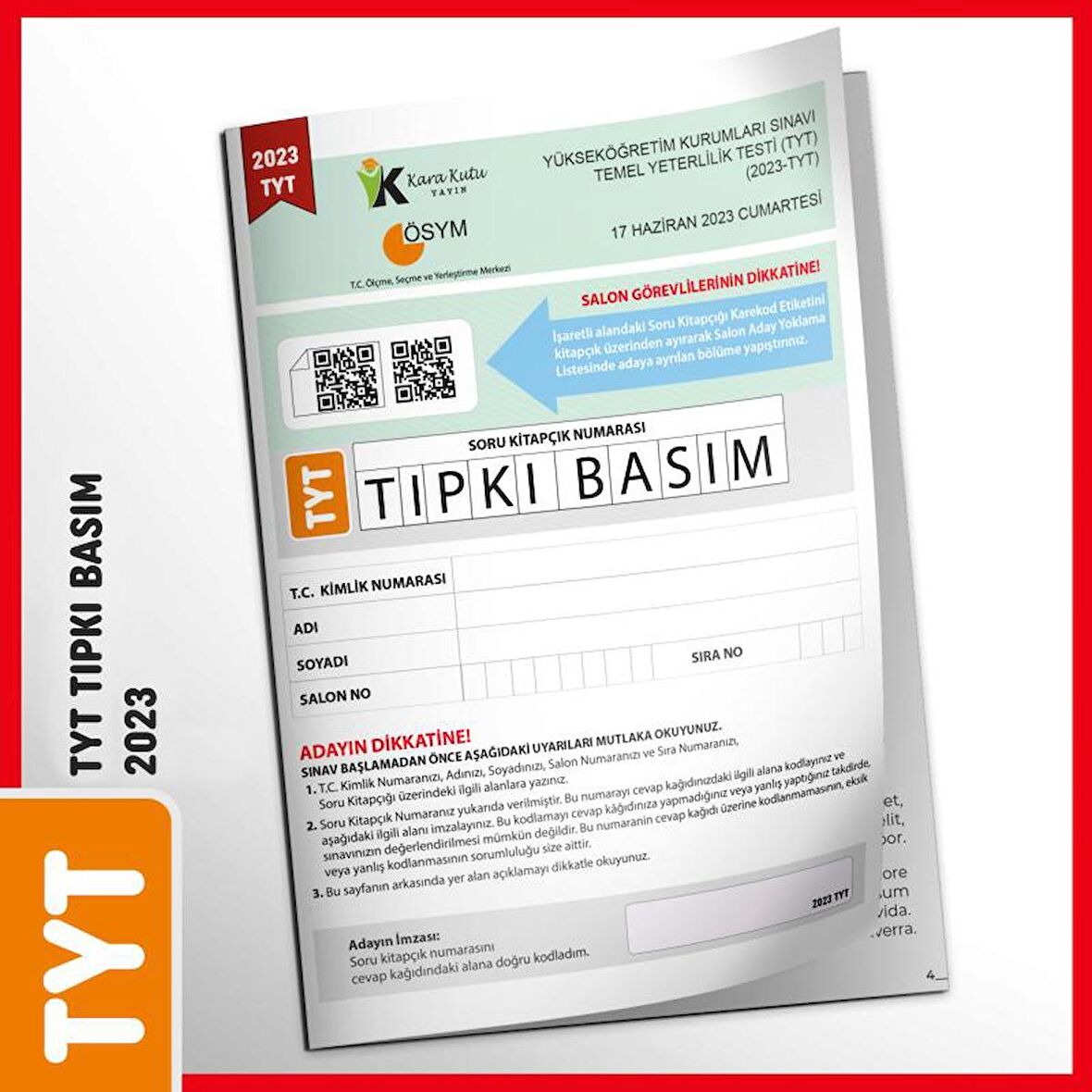 YKS-TYT (SAY-TM-SÖZ) ÖSYM Birebir Tıpkı Basım Türkiye Geneli Çözümlü Çıkmış Soru Kitapçığı