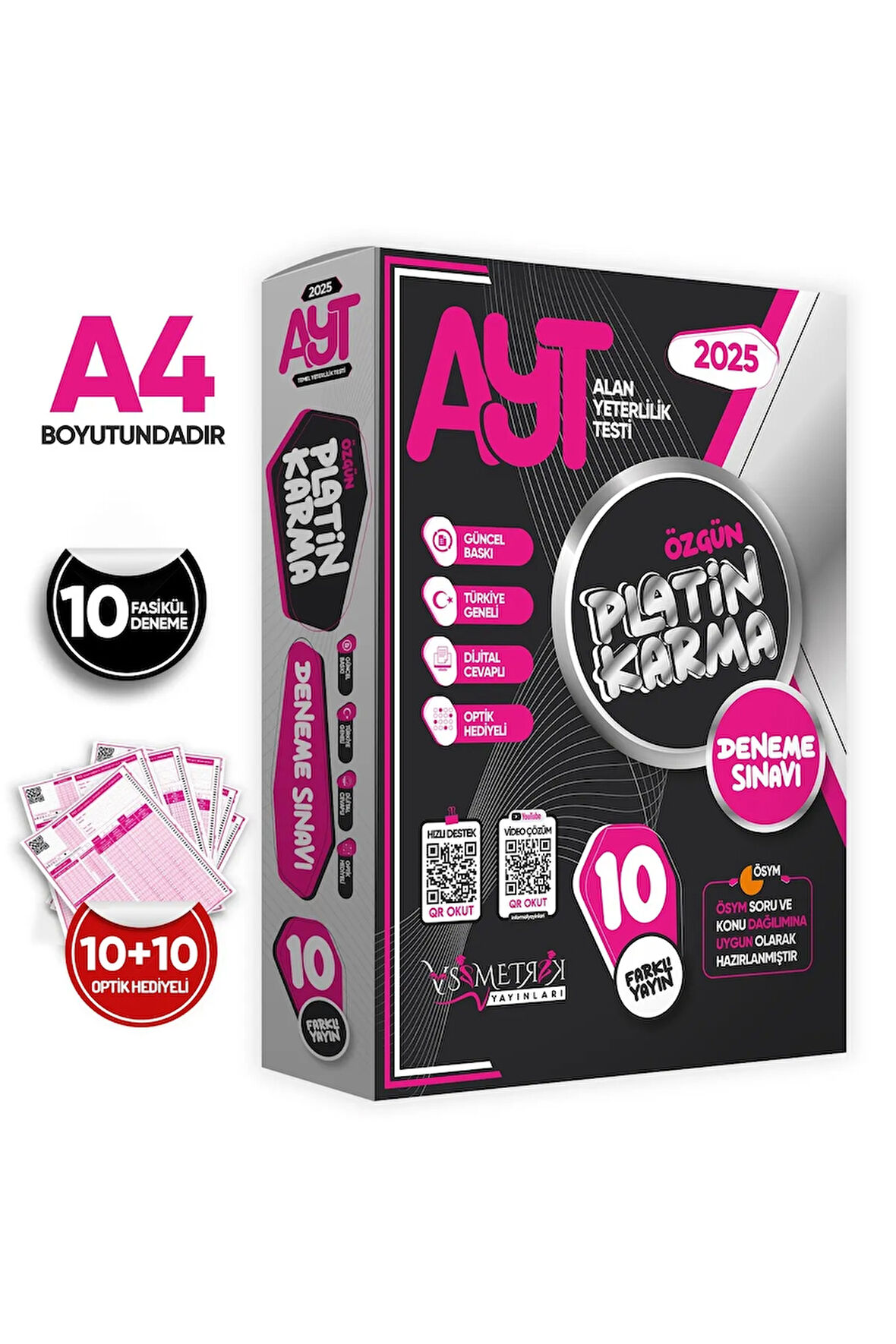 2025 YKS TYT-AYT Platin Karma Yayınlar Kurumsal 20li (10+10) Paket Deneme Sınavı Türkiye Geneli