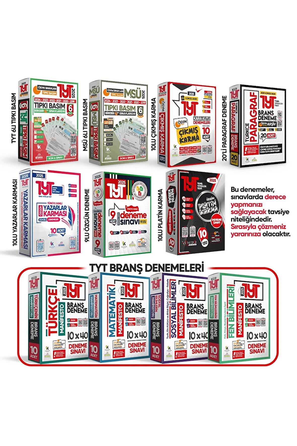 2025 Yks Tyt Türkçenin Manifestosu Branş Deneme Paketi 10lu Dijital Çözümlü