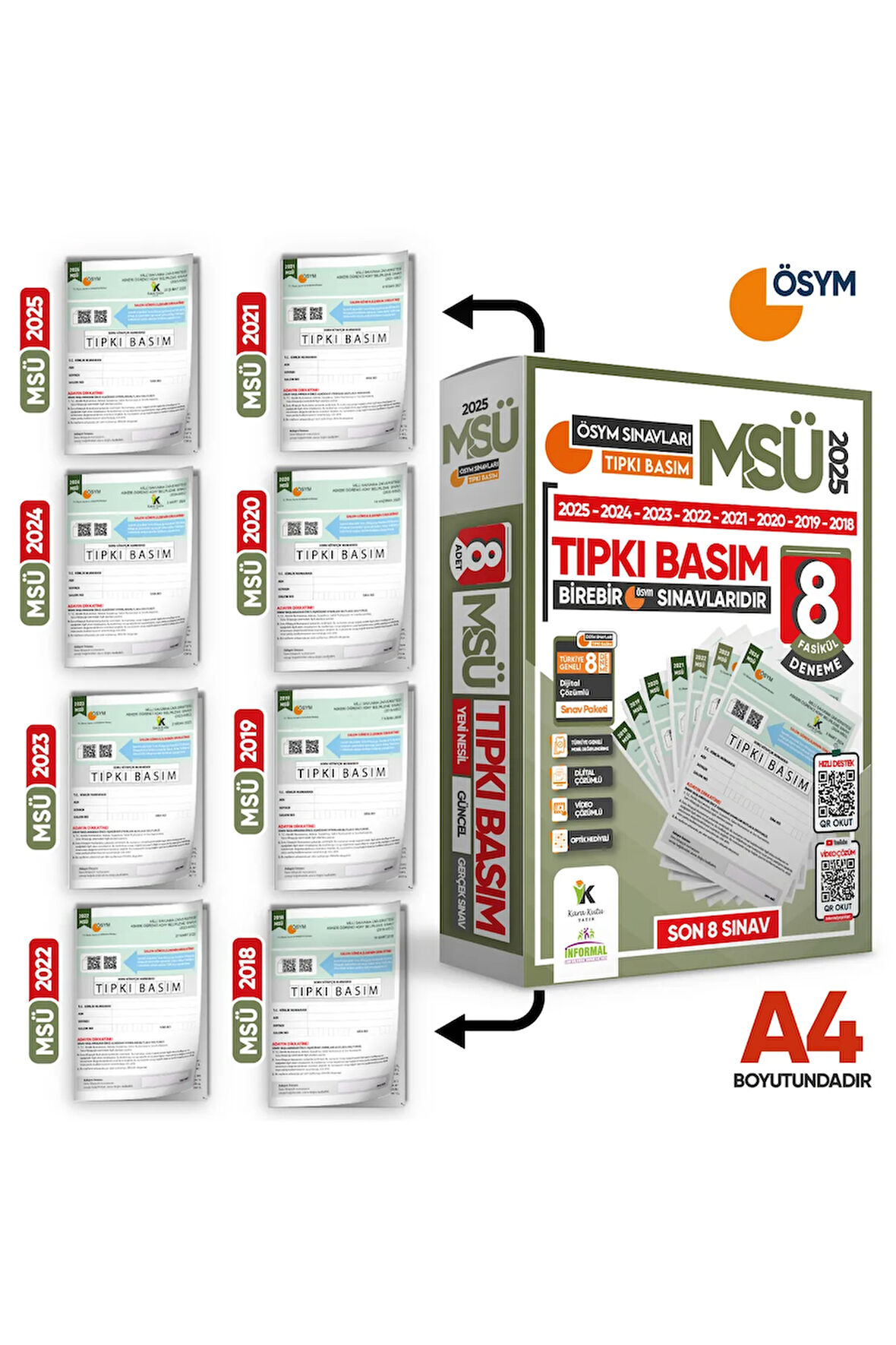 2026 TYT-AYT-MSÜ ÖSYM Çıkmış Soru Tıpkı Basım 27li (10+9+8) Deneme Paketi Video Çözümlü TR Geneli
