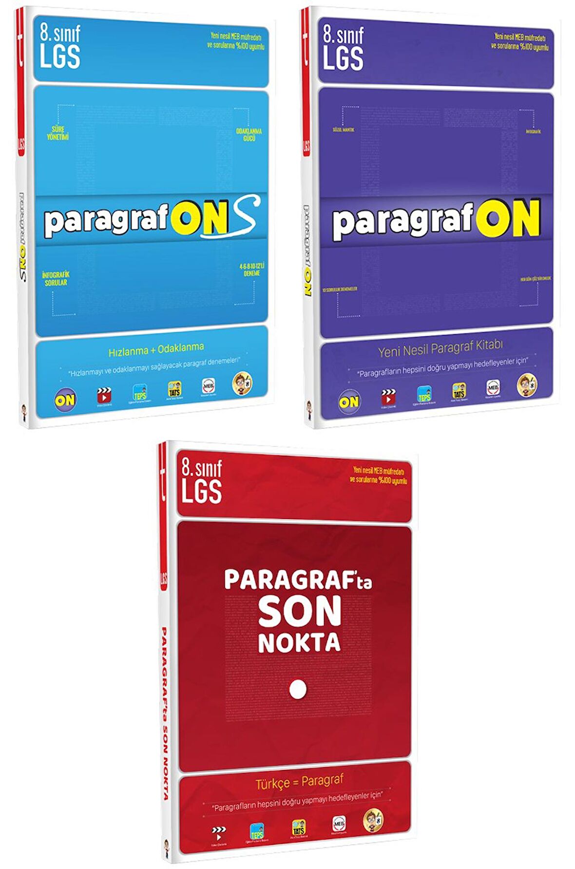 ParagrafON + ParagrafONS + Paragrafta Son Nokta - LGS Paragraf Soru Bankası Seti- Tonguç Akademi