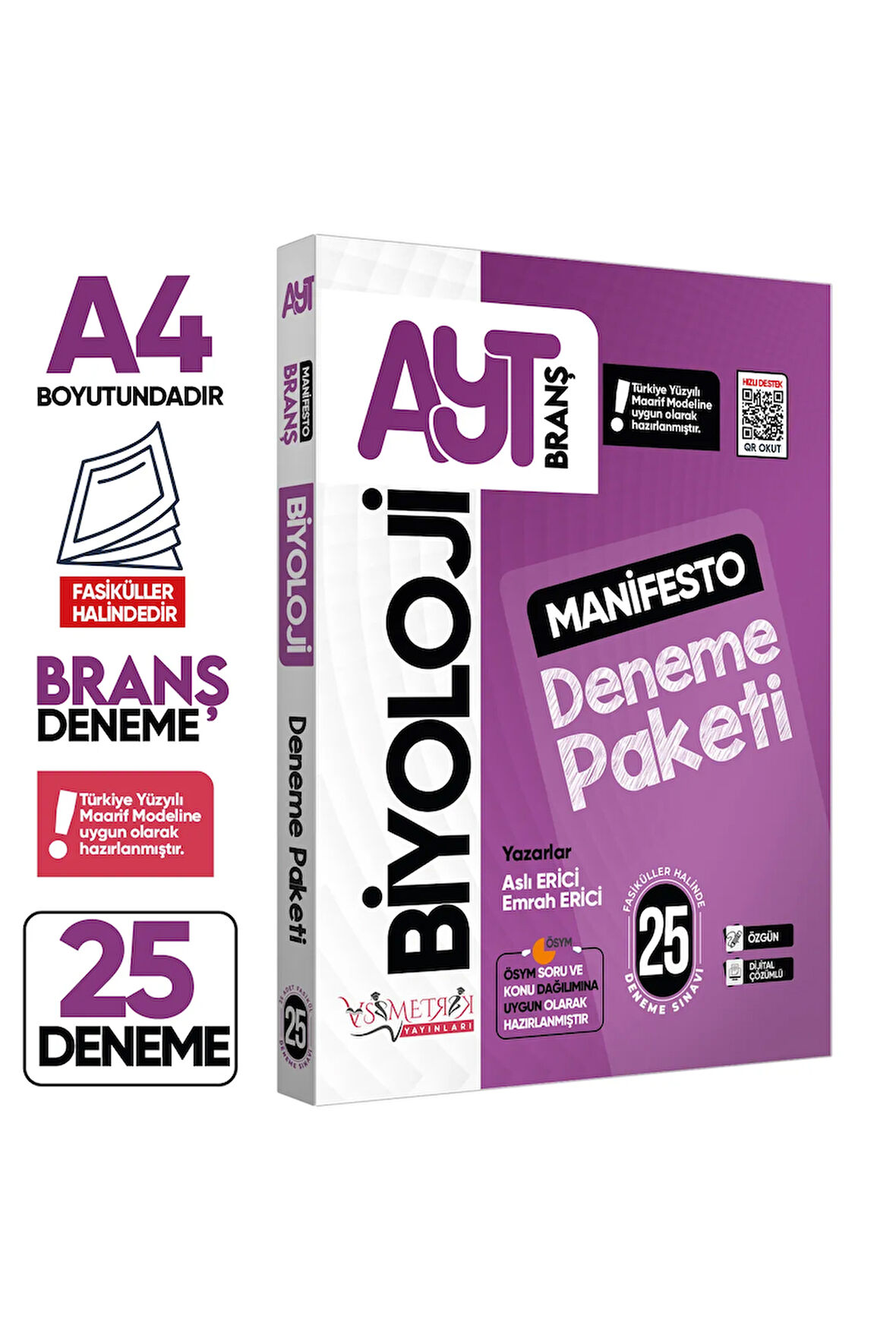 2026 YKS AYT BİYOLOJİ 25li Manifesto Branş Deneme PAKETİ Çözümlü Fasikül SETİ