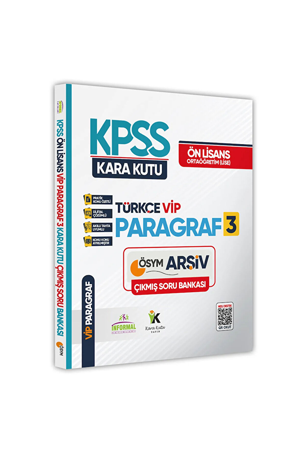 KPSS Önlisans-Ortaöğretim Türkçenin Kara Kutusu VİP PARAGRAF 3 ÖSYM Çıkmış Soru Bankası Çözümlü