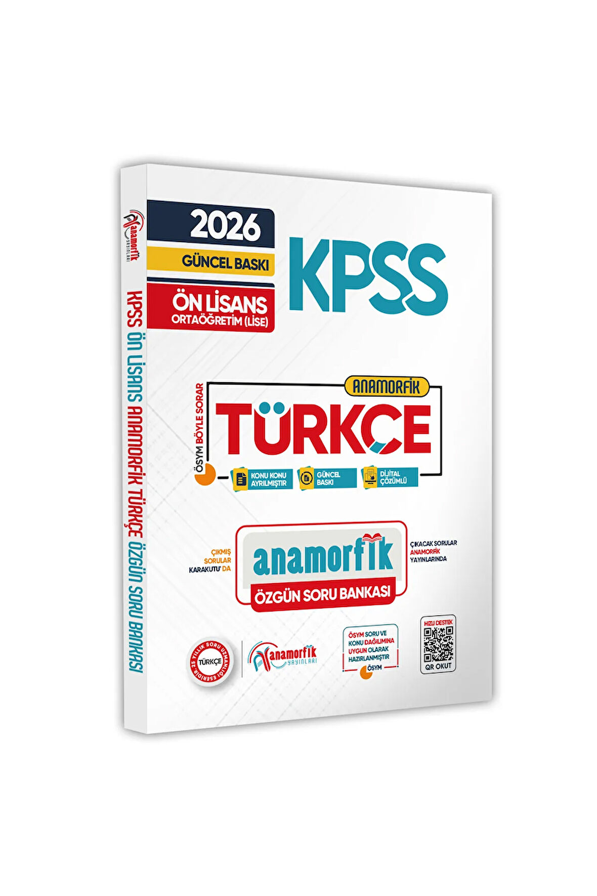 2026 KPSS Ön Lisans/Ortaöğretim Türkçe ANAMORFİK TEK KİTAP Özgün Soru Bankası Dijital Çözümlü