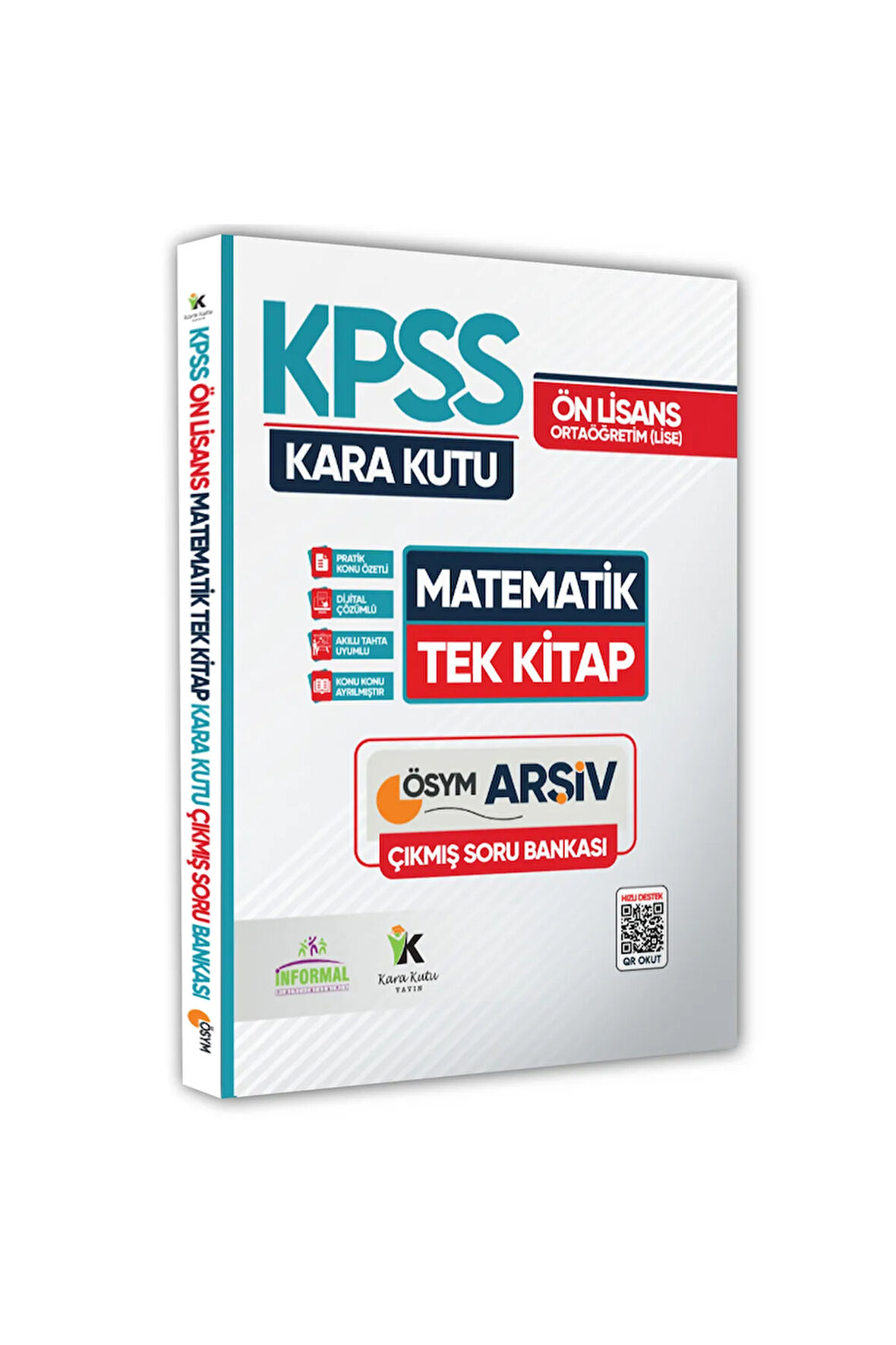 KPSS Önlisans-Ortaöğretim Matematik Kara Kutusu TEK KİTAP ÖSYM Çıkmış Soru Bankası Dijital Çözümlü