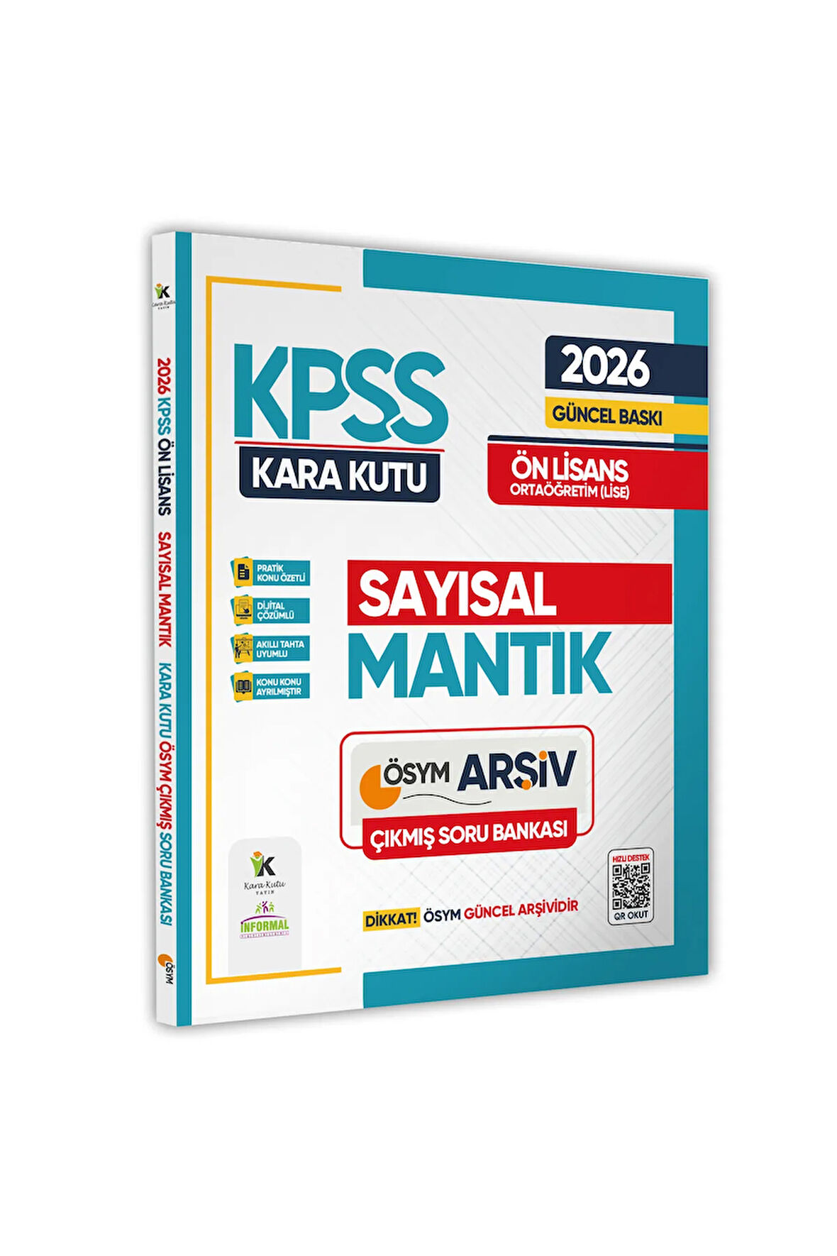 2026 KPSS Önlisans/Ortaöğretim SAYISAL MANTIK Kara Kutu ÖSYM Çıkmış Soru Bankası Dijital Çözümlü