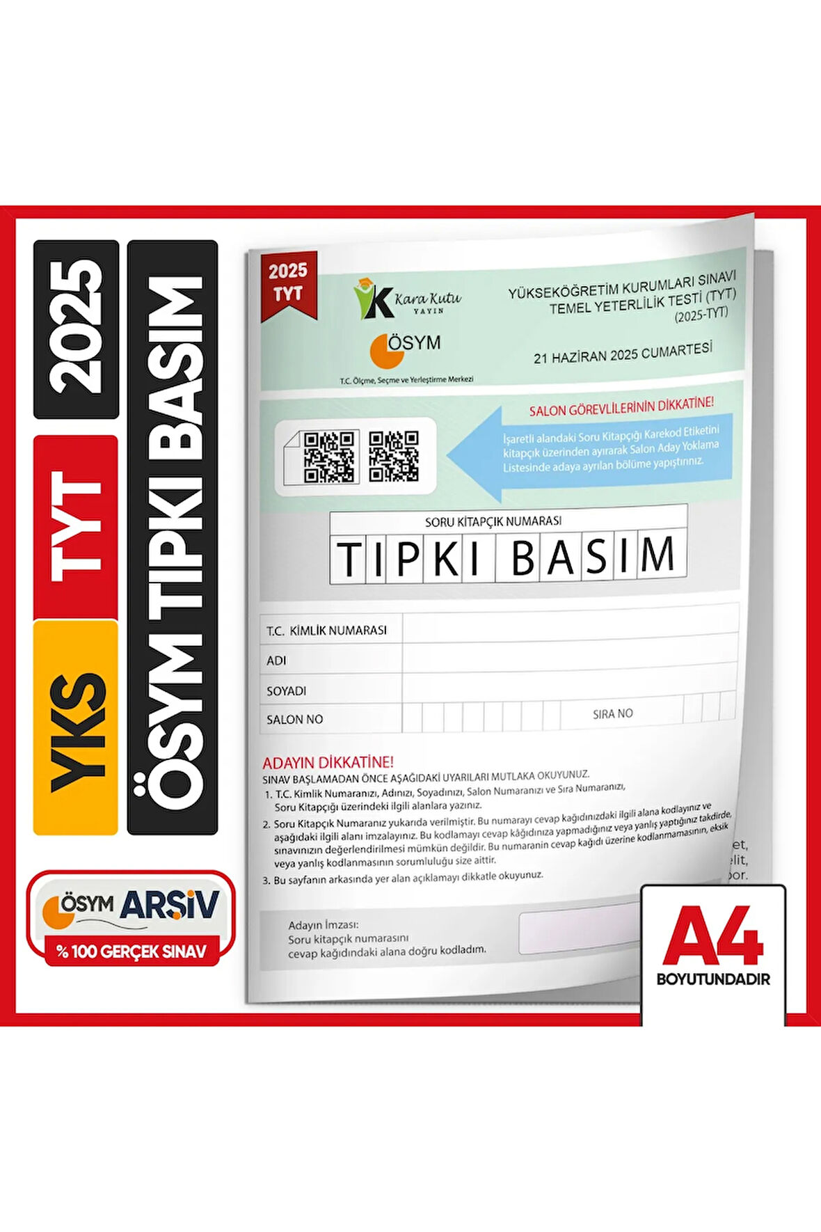 2025 YKS-TYT ÖSYM Tıpkı Basım Çıkmış Soru Kitapçığı (Video/PDF Çözümlü Türkiye Geneli Değerlendirme)