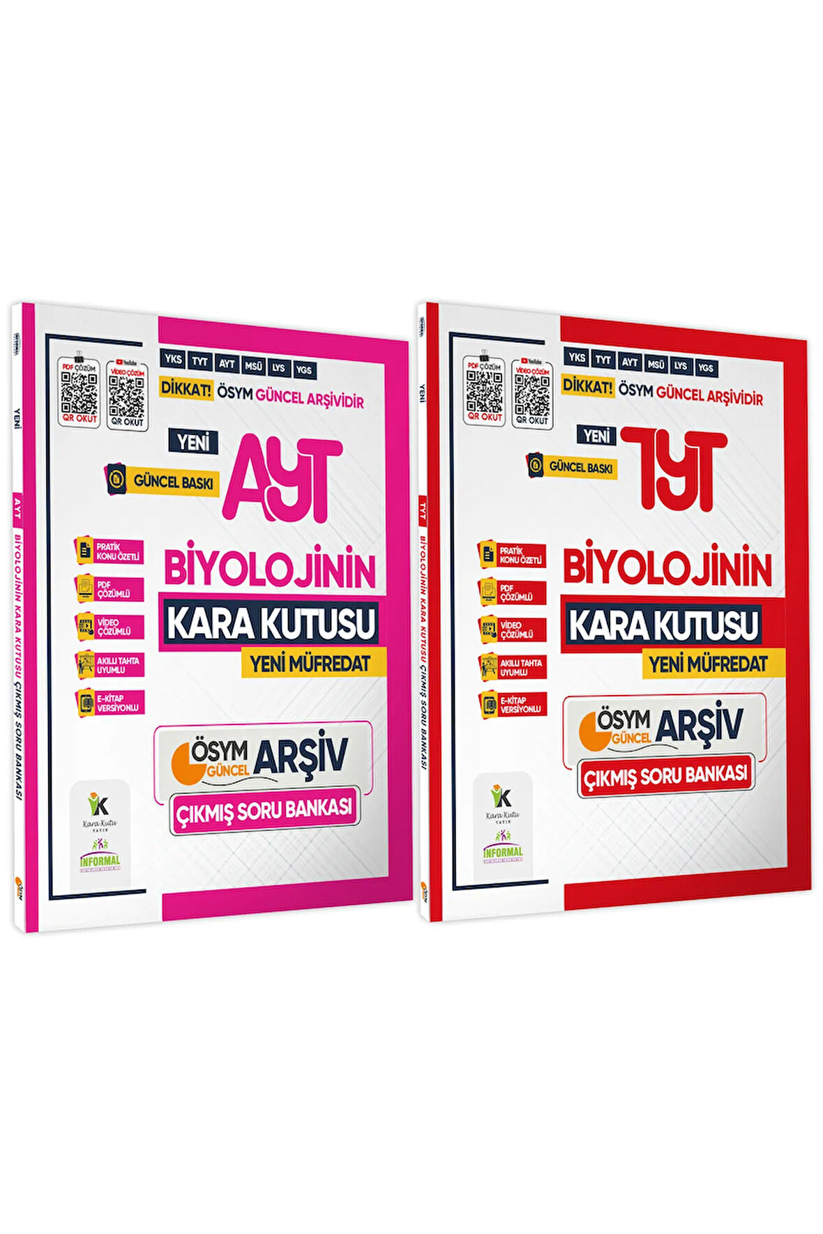 2025 TYT-AYT BİYOLOJİ Kara Kutu ÖSYM Çıkmış Soru Havuzu Bankası 2li SET Konu Özetli Dijital Çözümlü