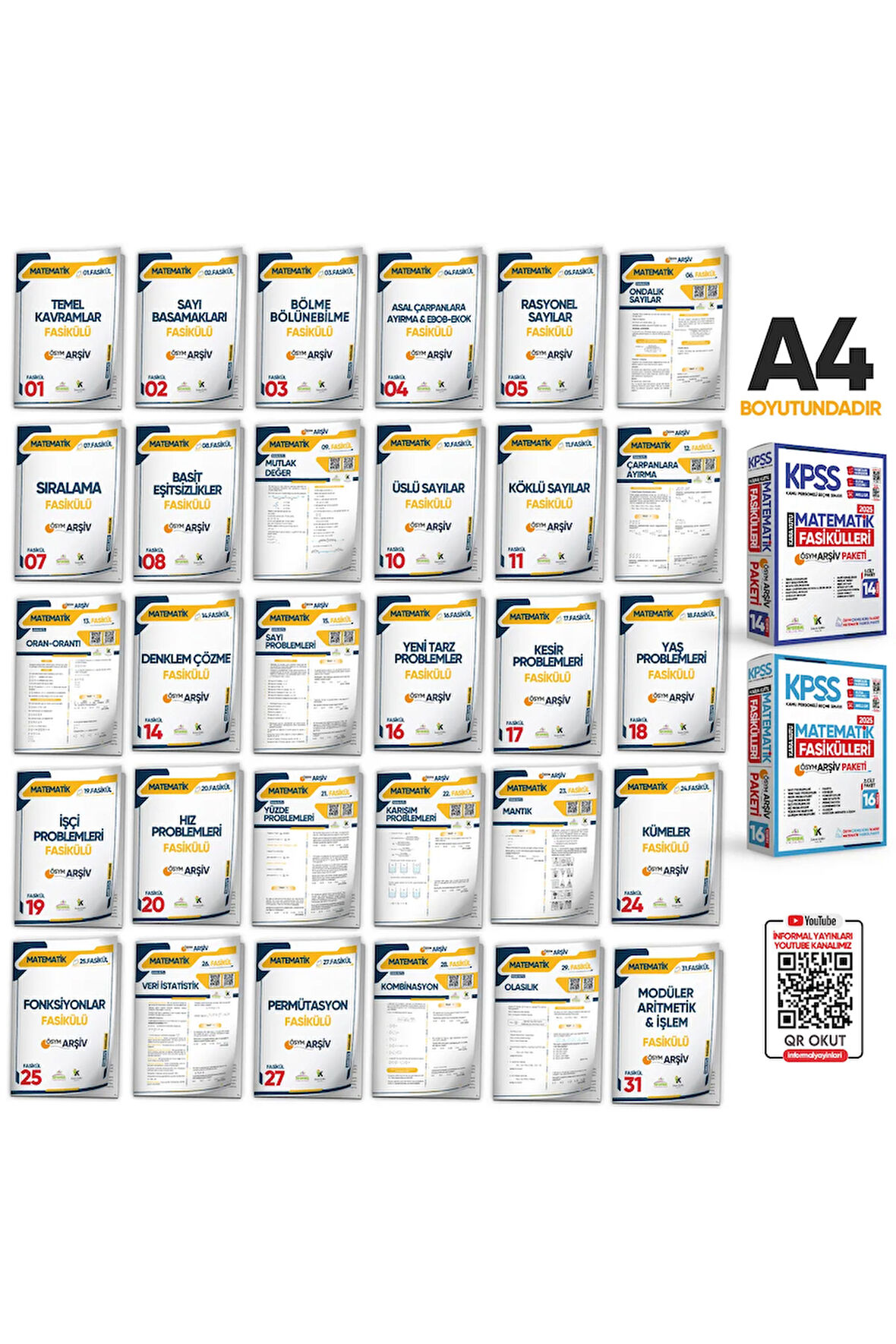 2025 KPSS MATEMATİK Kara Kutu 1 ve 2.Cilt Fasikül SETİ (30lu) ÖSYM Çıkmış Soru Bankası Çözümlü PAKET