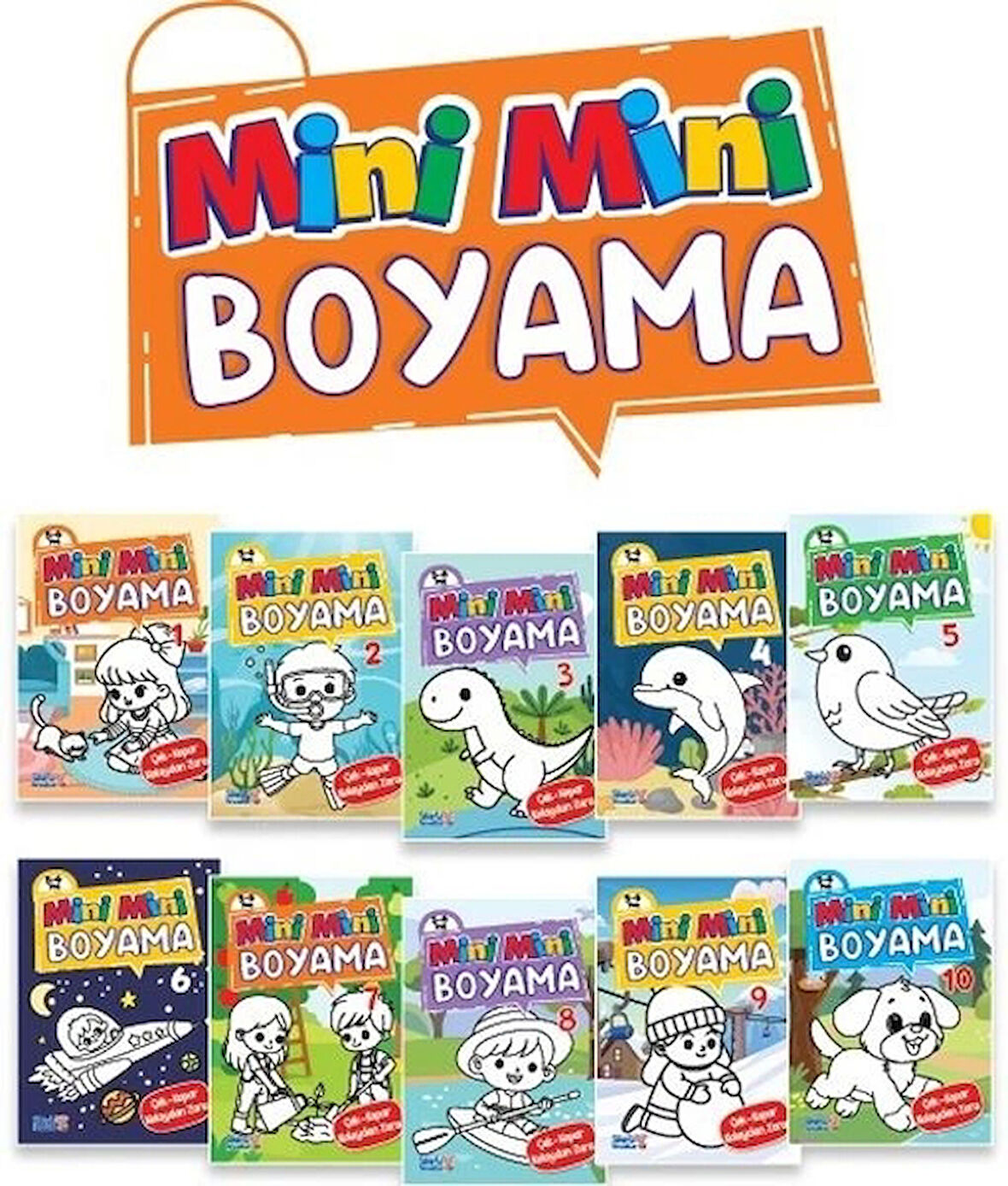 Mini Mini Boyama Kitabı Büyük Boy (10 Çeşit - 50 Kitap)