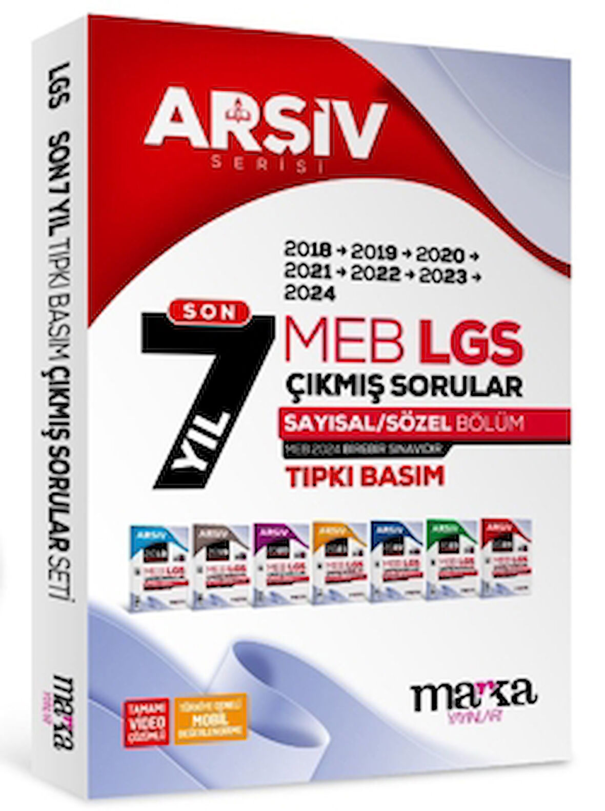 Son 7 Yıl LGS 8. Sınıf Arşiv Serisi Tıpkı Basım Fasikül Fasikül Çıkmış Sorular Tamamı Video Çözümlü