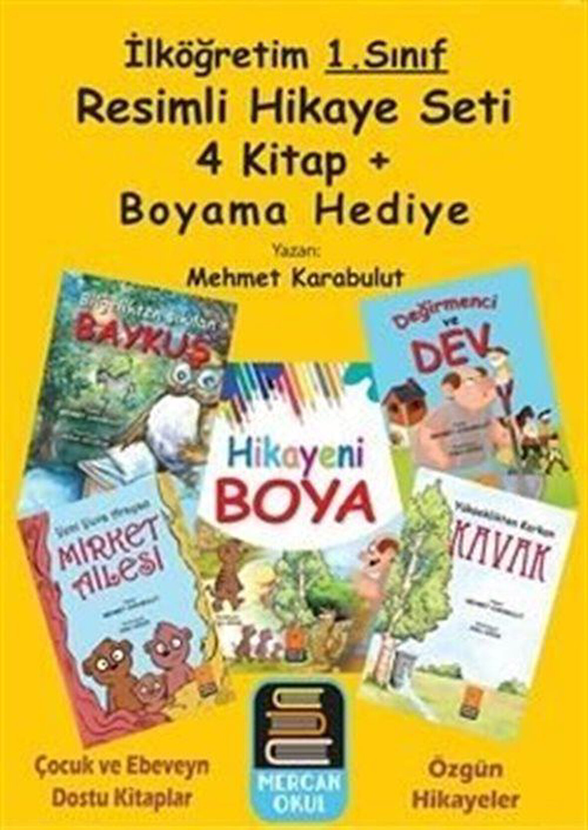 1.Sınıf Resimli Hikaye Seti (4 Kitap + Boyama Kitabı Hediye) / Mehmet Karabulut