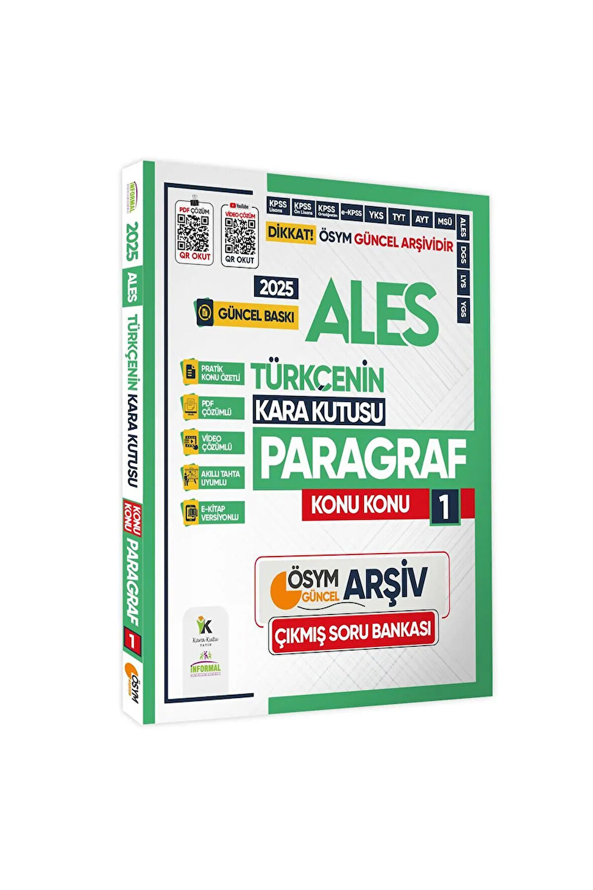 2025 ALES Kara Kutu PARAGRAF ve PROBLEMLER Çıkmış Soru Bankası 2li SET Konu Özetli Video/PDF Çözümlü