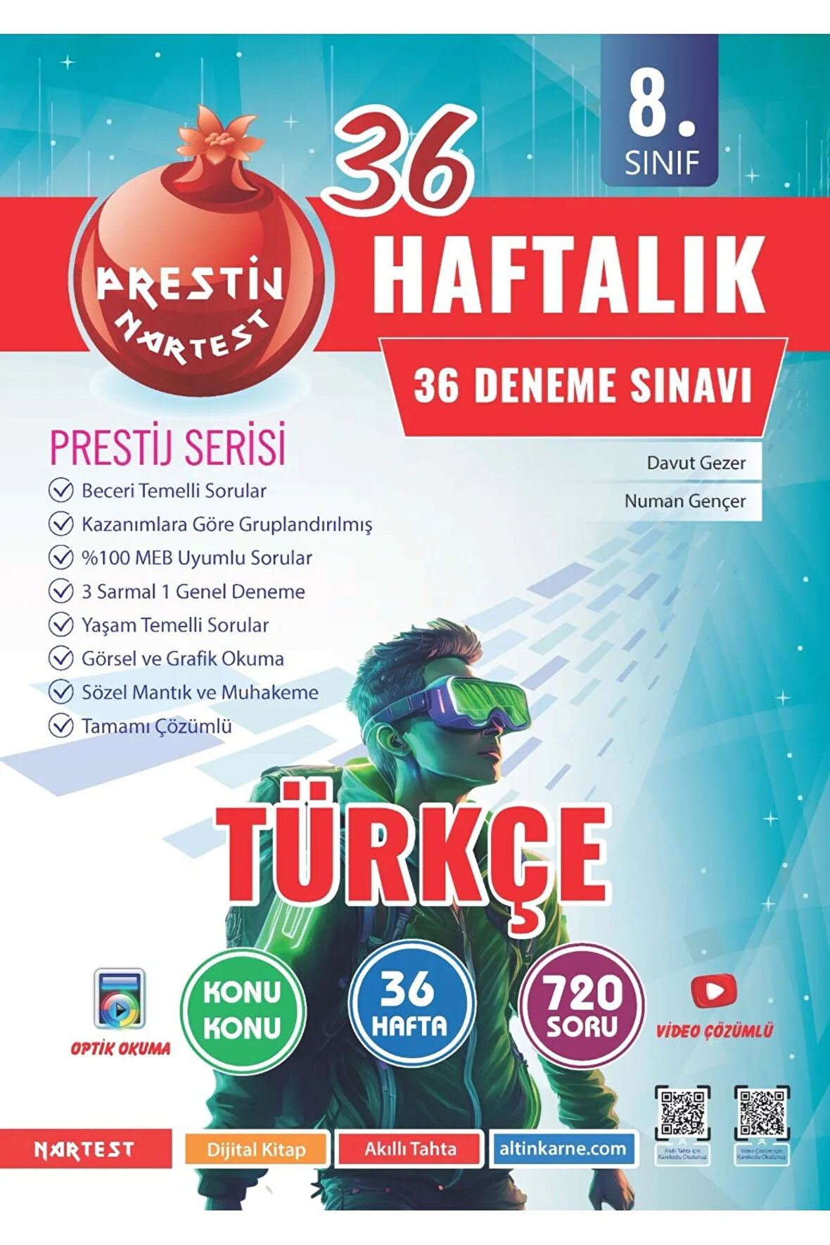 Nartest 8. Sınıf Haftalık Türkçe  Denemeleri (Prestij Serisi)