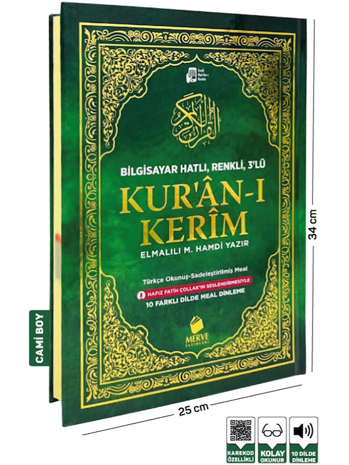 3'lü Cami Boy Türkçe Okunuşlu ve Türkçe Mealli