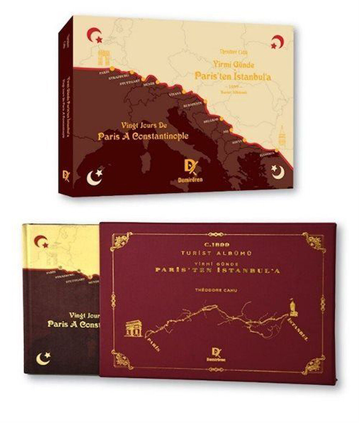 Yirmi Günde Paris'ten İstanbul'a Turist Albüm (Türkçe - Fransızca) / Théodore Cahu